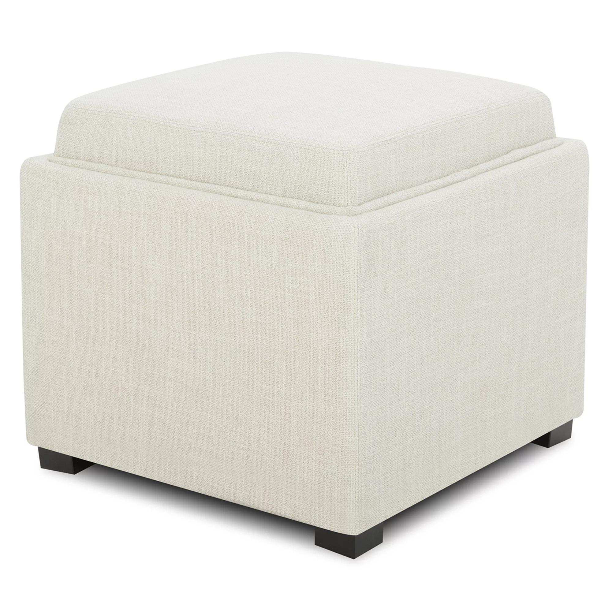 CHITA Fabric Storage Stool Ottoman, Foot Rest Stool Seat, Linen