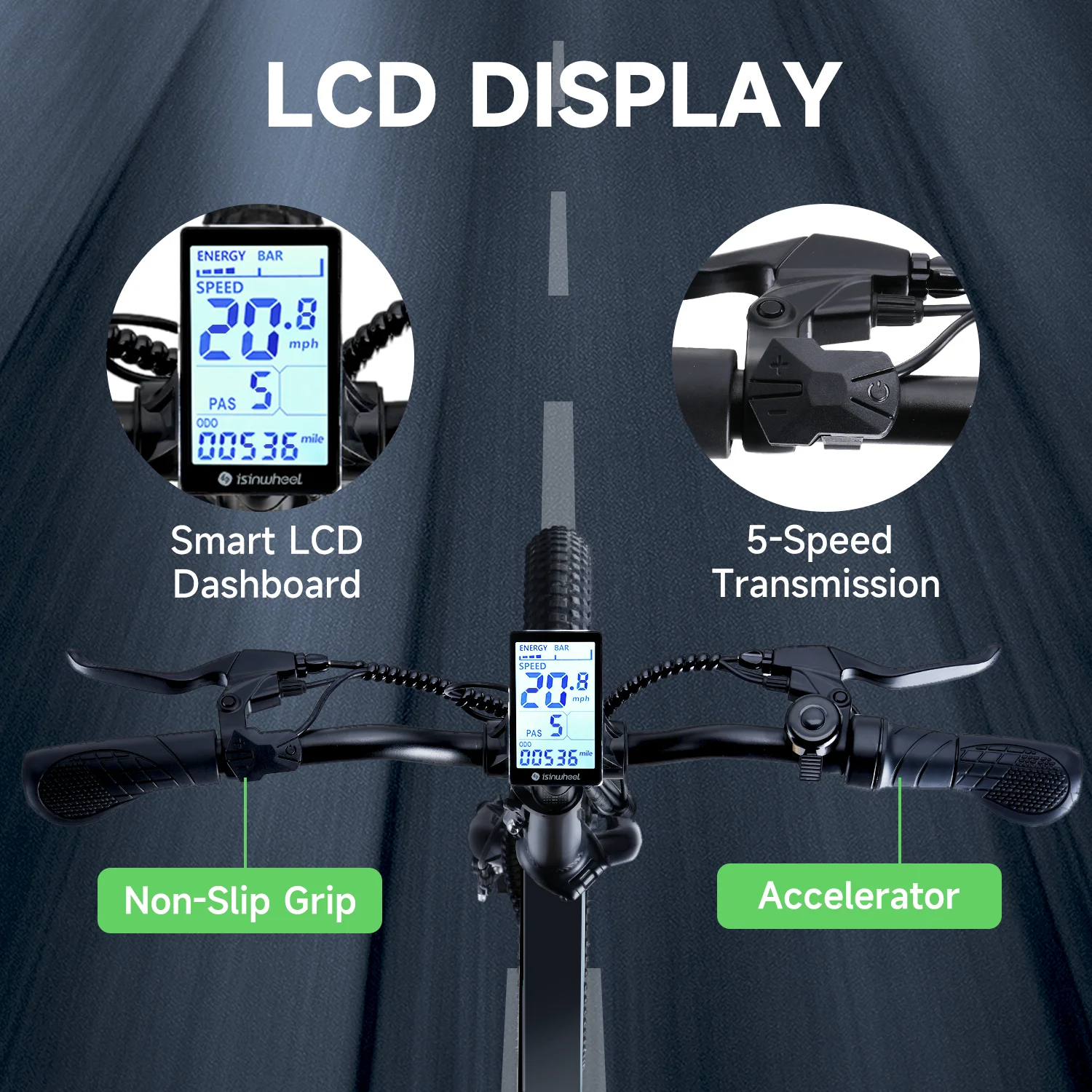 isinwheel U5-W Electric Bike Adult 500W, 20MPH, Max Range 45+ Mile E Bike, 20