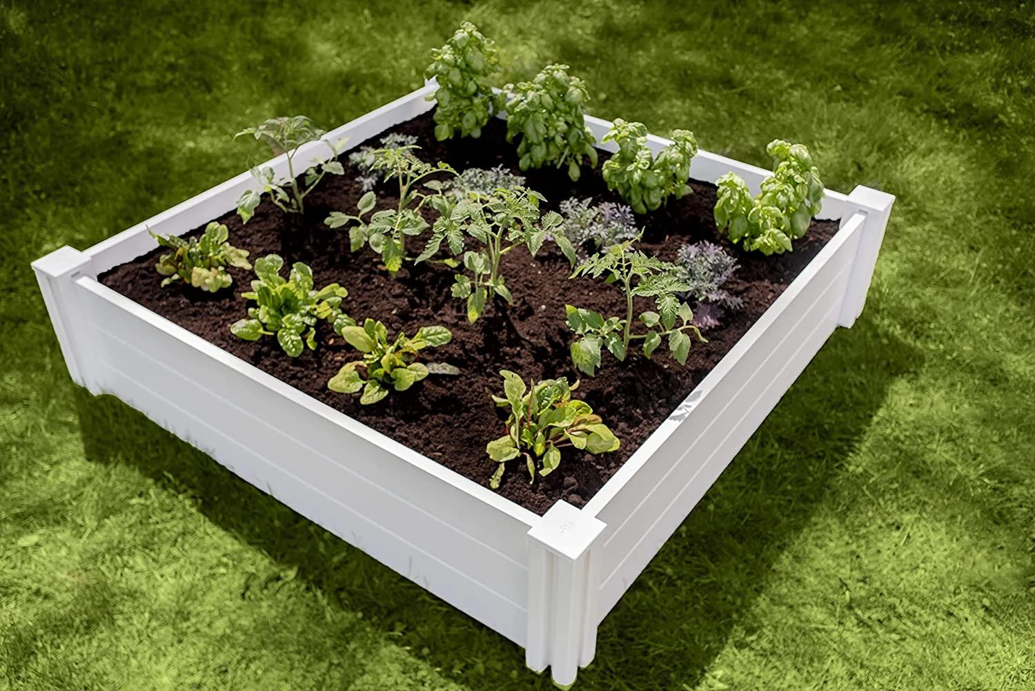 Vita Classic 4 ft x 4 ft x 11 in White Vinyl Raised Garden Bed, VT17108