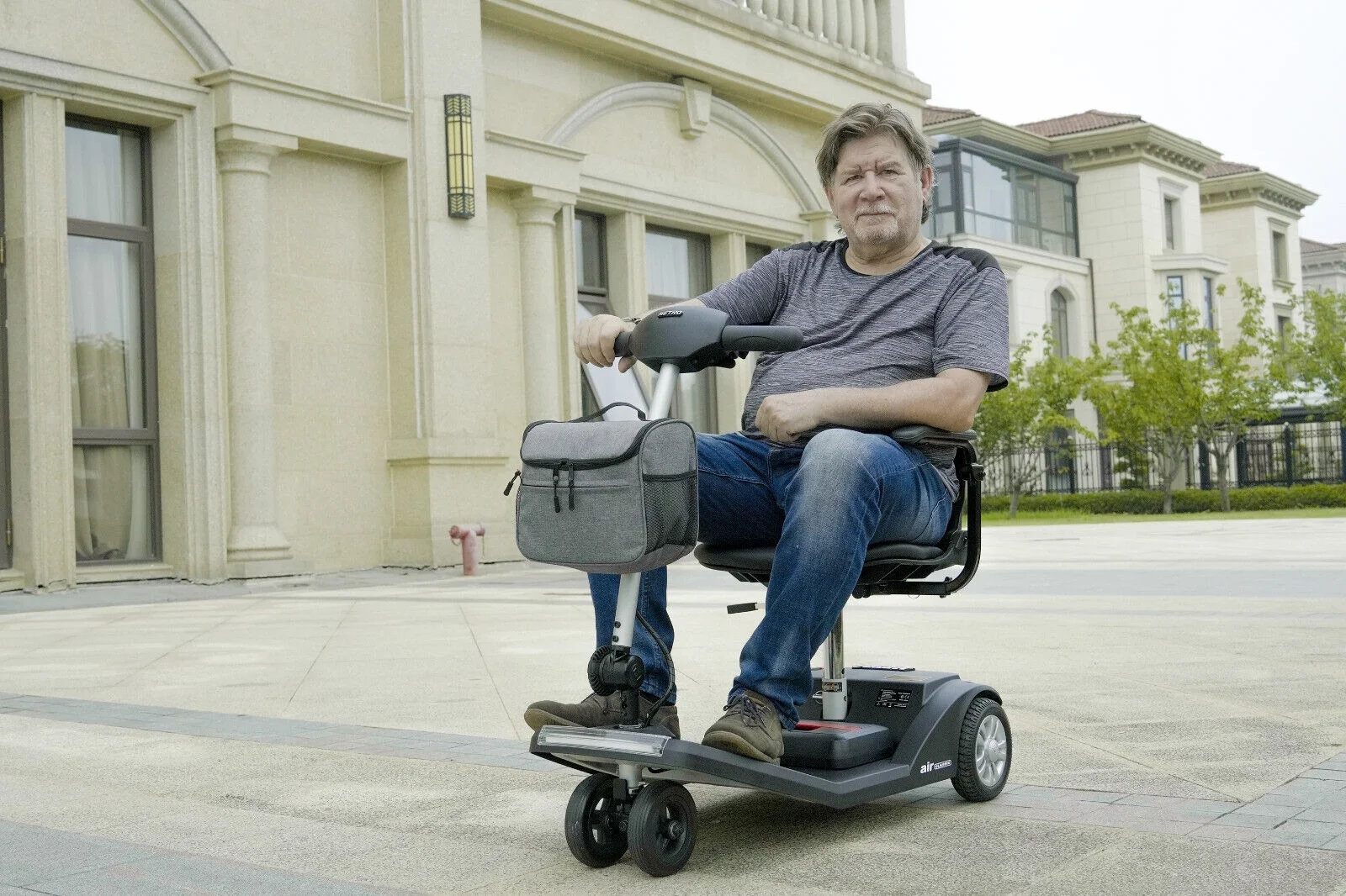 Ultra Light Mobility Scooter for Seniors and Adults Carry-On Luggage 4 Wheels Lithium Battery Power Wheel Chair with Headlight & Brake Light USB Charging Aluminum Frame Heaviest Part 33lbs