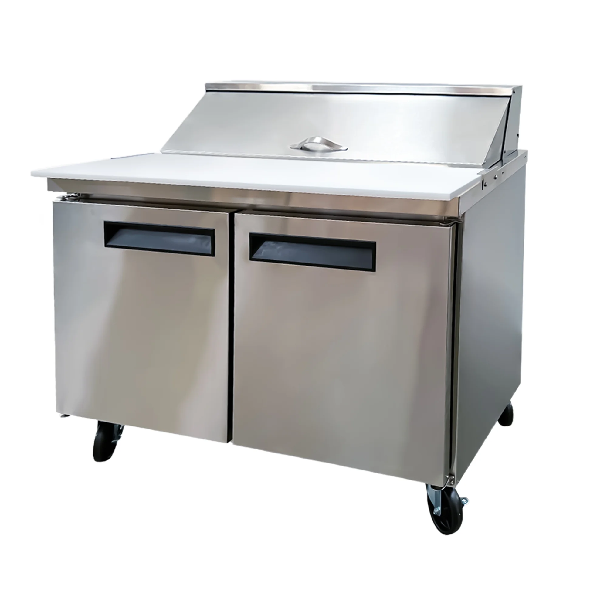 48 in. Refrigerated Sandwich Prep Table 12 Cu. Ft. Two-door Commercial Salad Pre Table