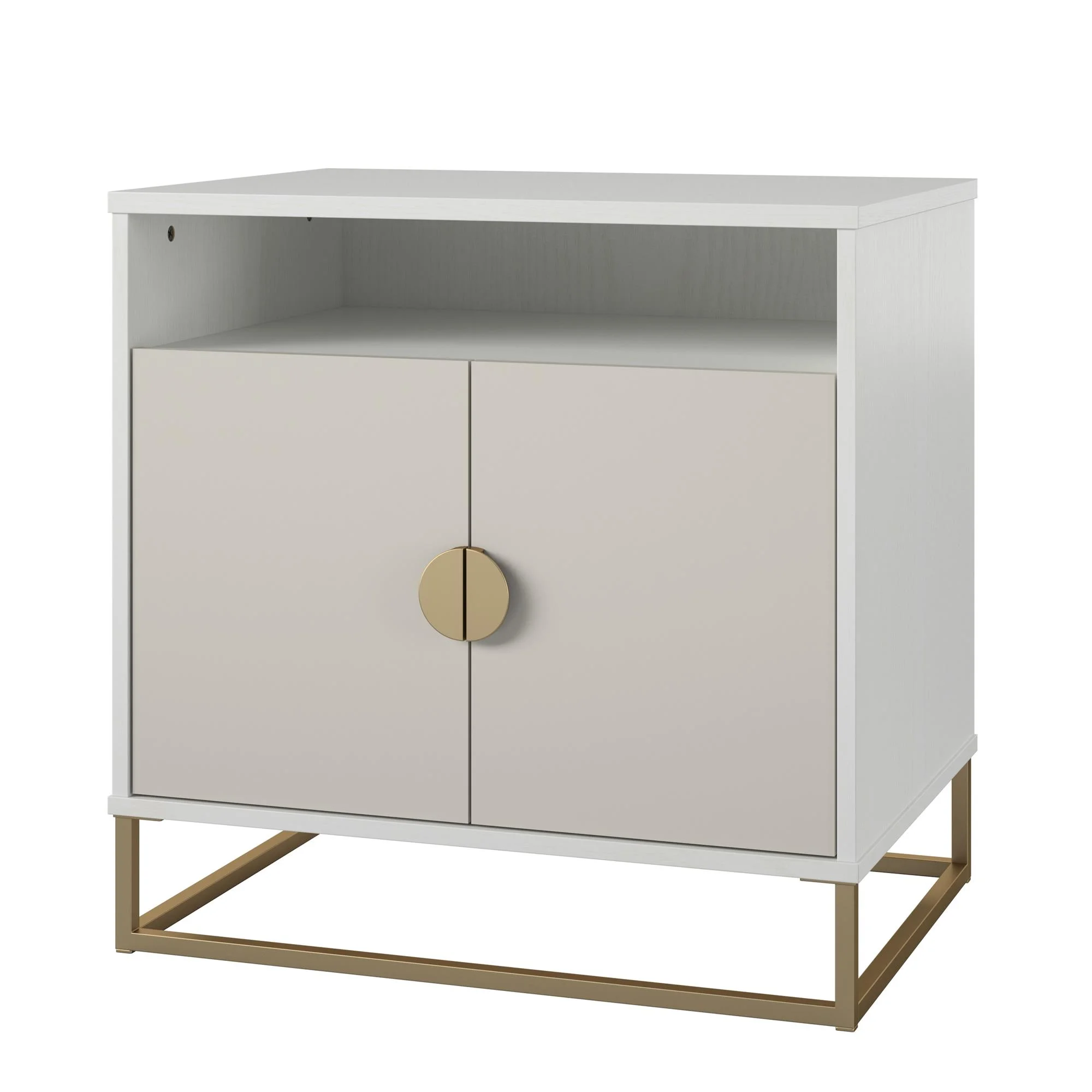 Kelly Accent Cabinet, White/Taupe