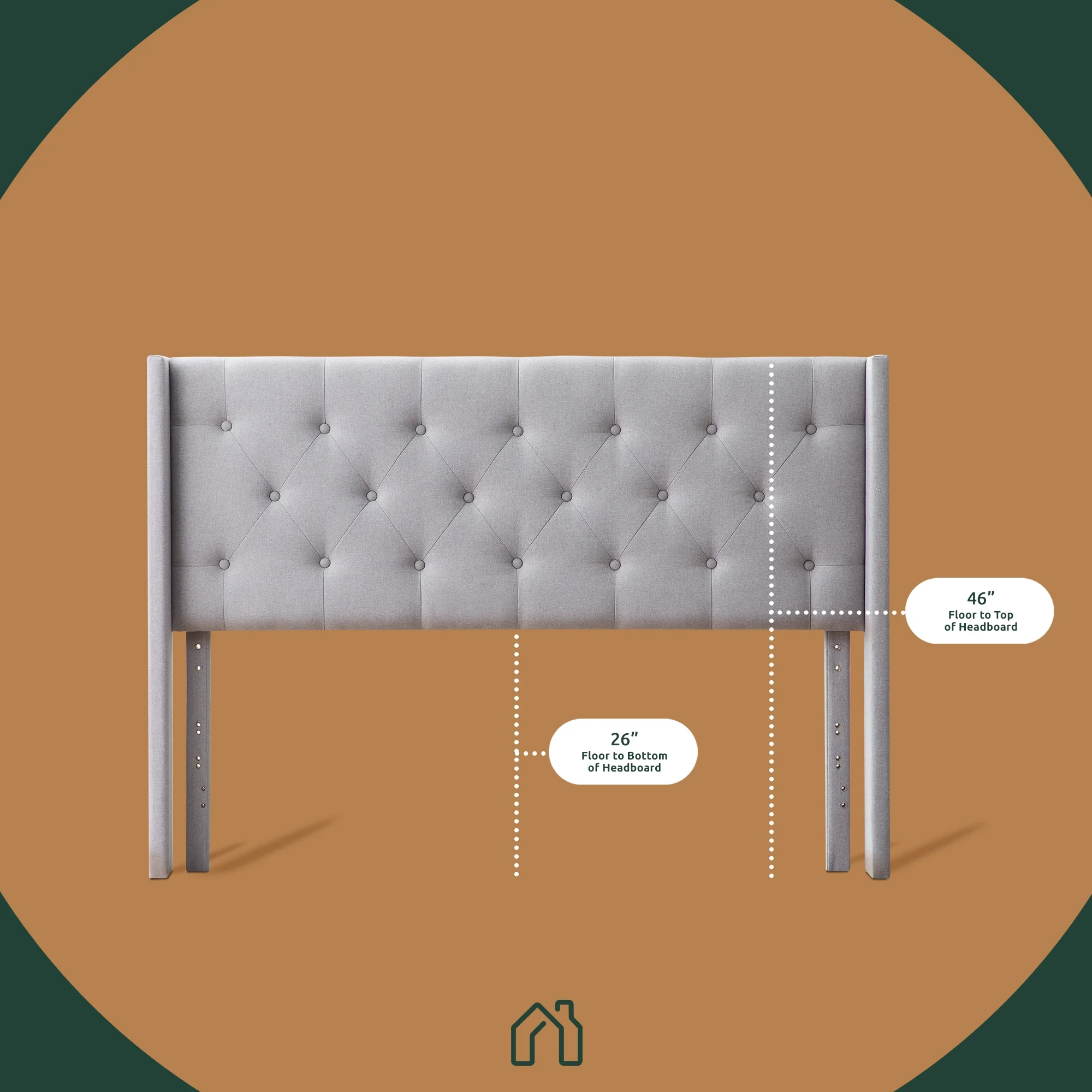 Rest Haven Button Tufted Upholstered Headboard, Queen, Cream