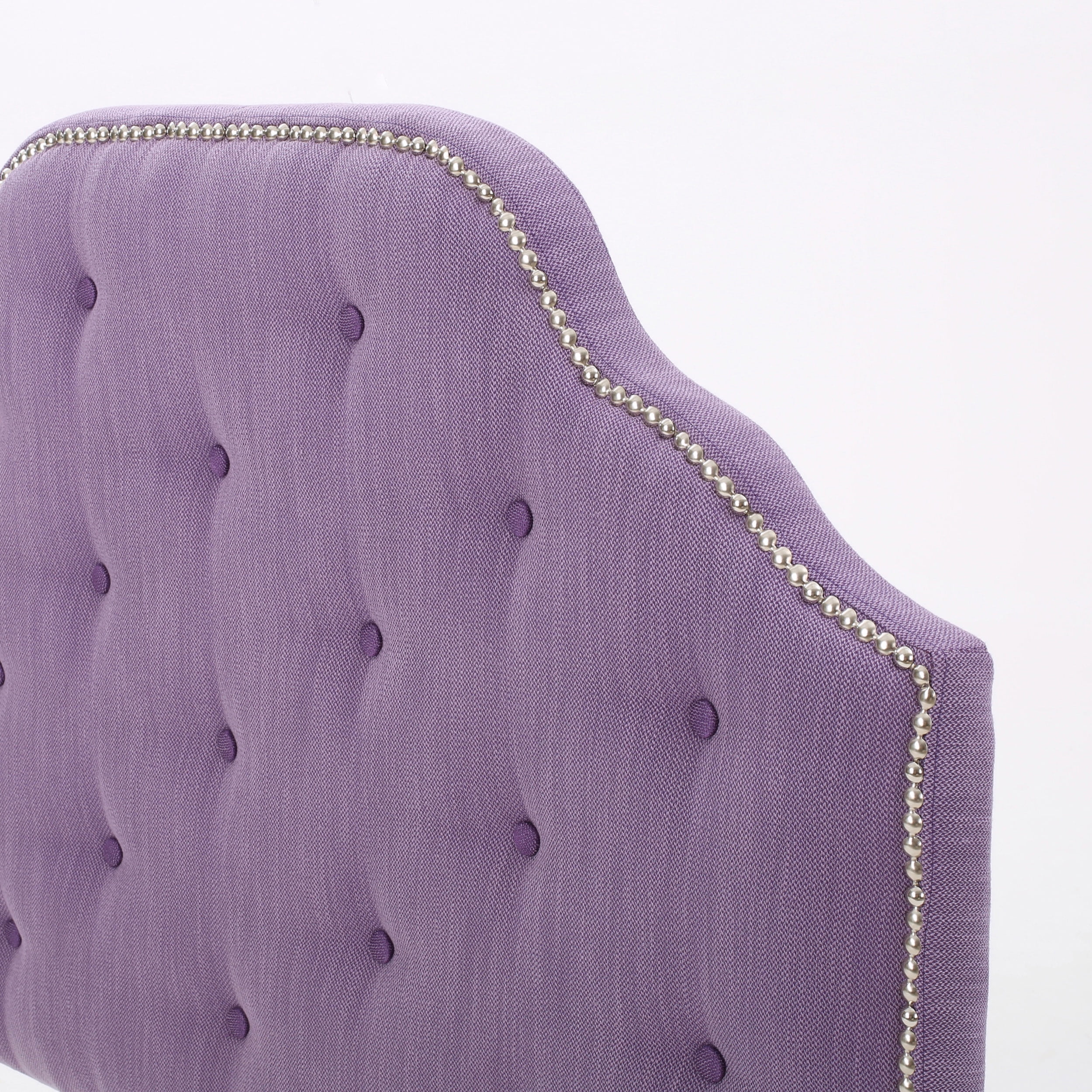 Noble House Kathleen Twin Fabric Tufted Kid's Headboard, Light Purple