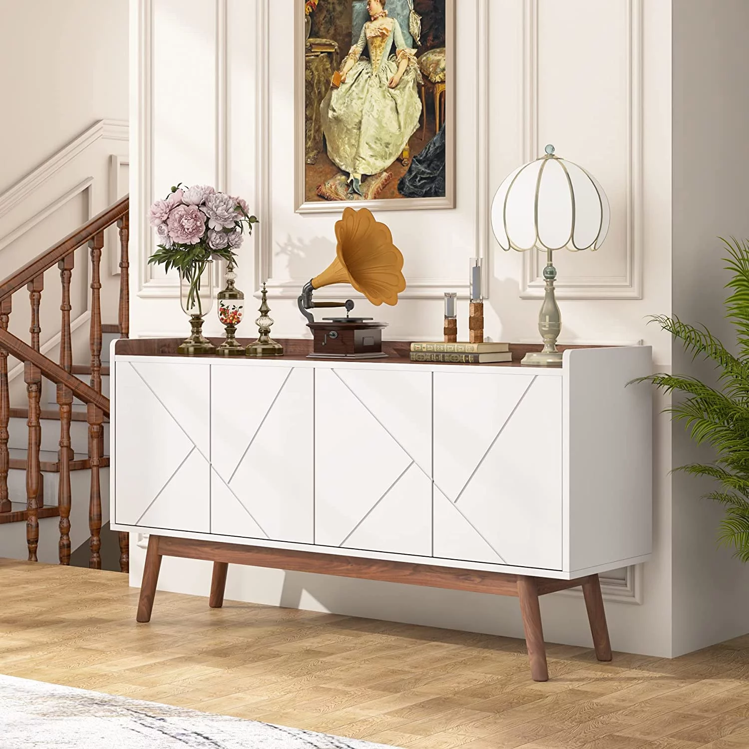 Buffet Cabinet with Storage, Kitchen Sideboard Buffet Table 55
