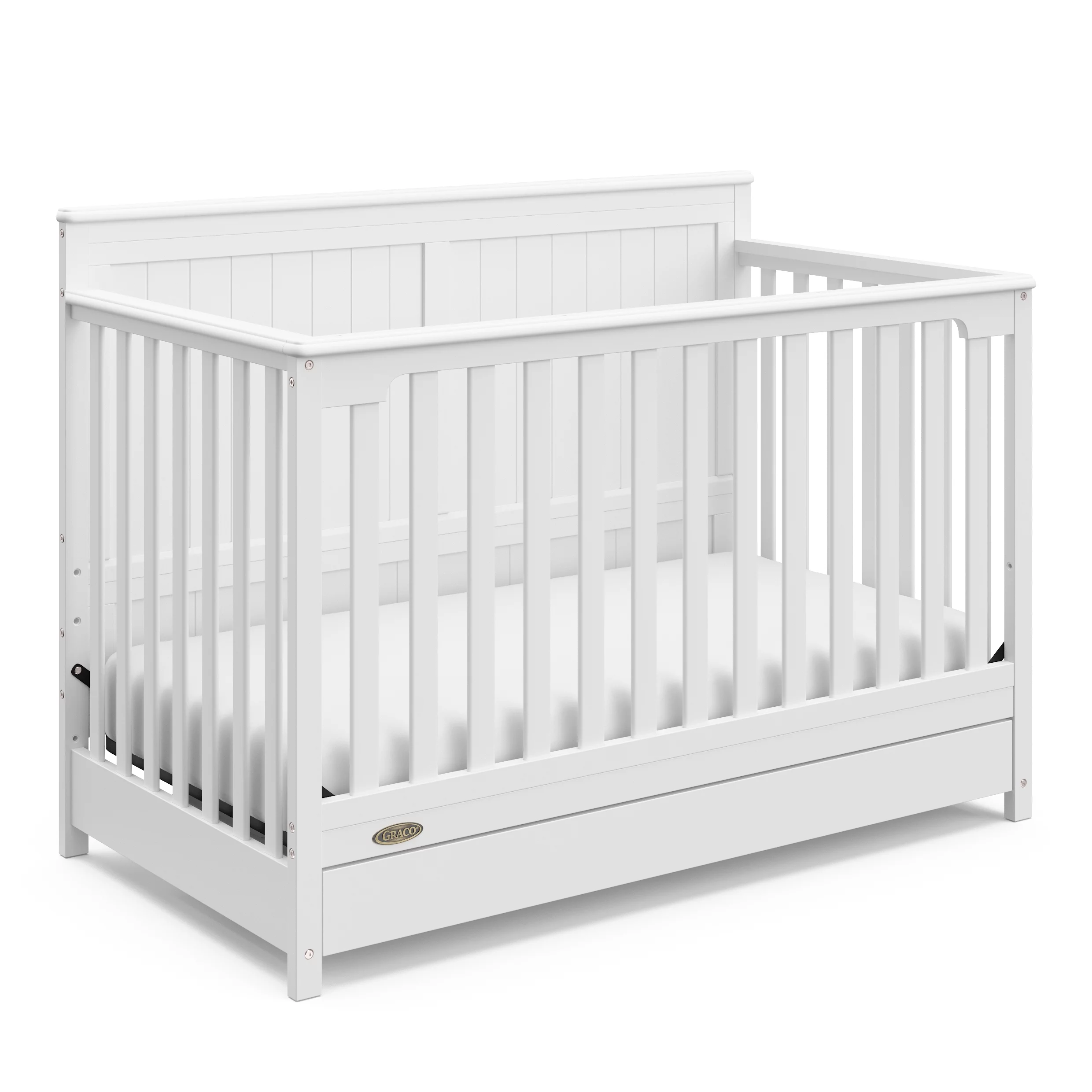Graco Hadley 5-in-1 Convertible Baby Crib with Drawer, White