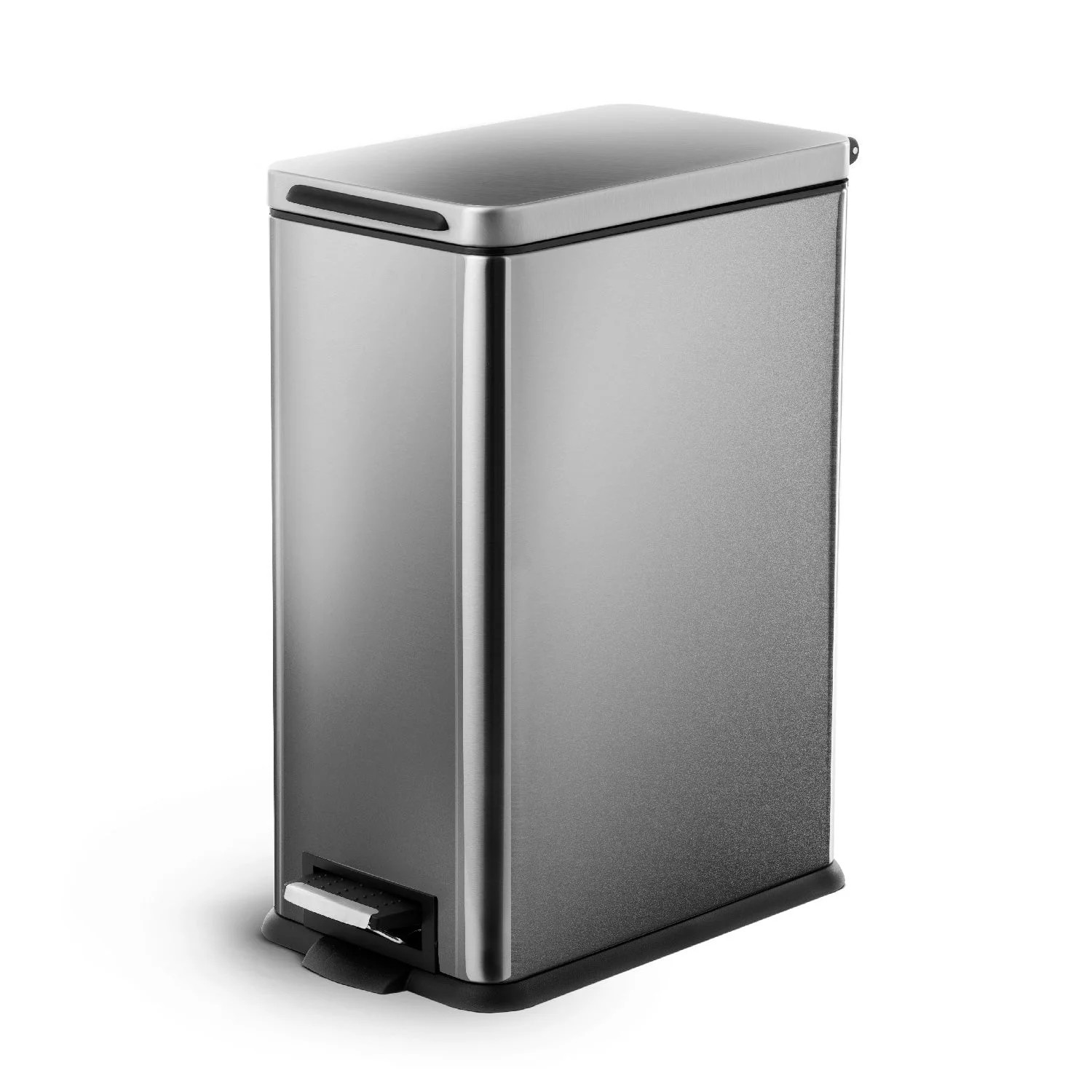 Home Zone Living 4.4 Gallon Kitchen Trash Can, Stainless Steel, 16.7 Liter