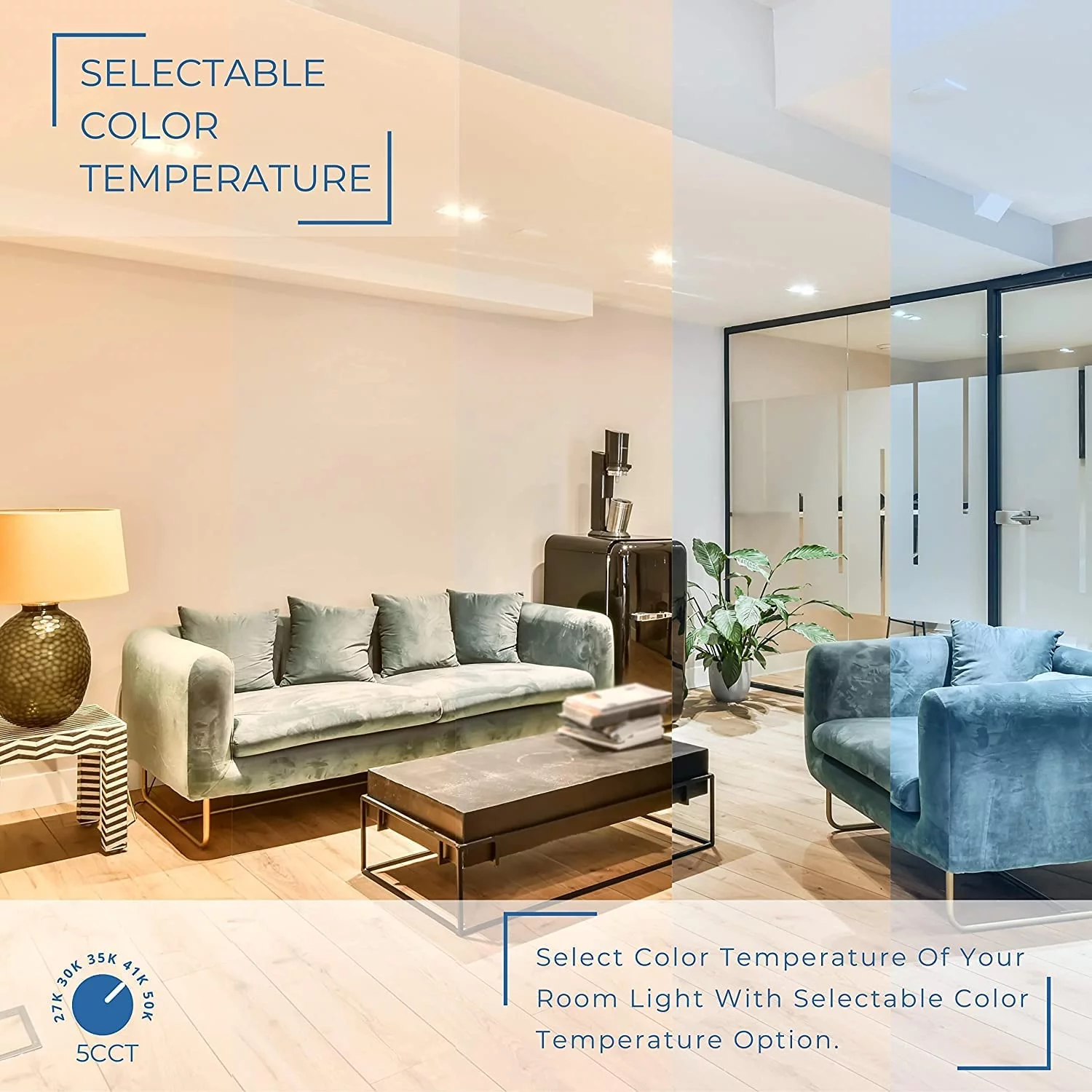 Perlglow 3.5-inch Trimless Round White Downlight Luminaire, LED Recessed Light Fixtures Dimmable 5CCT.