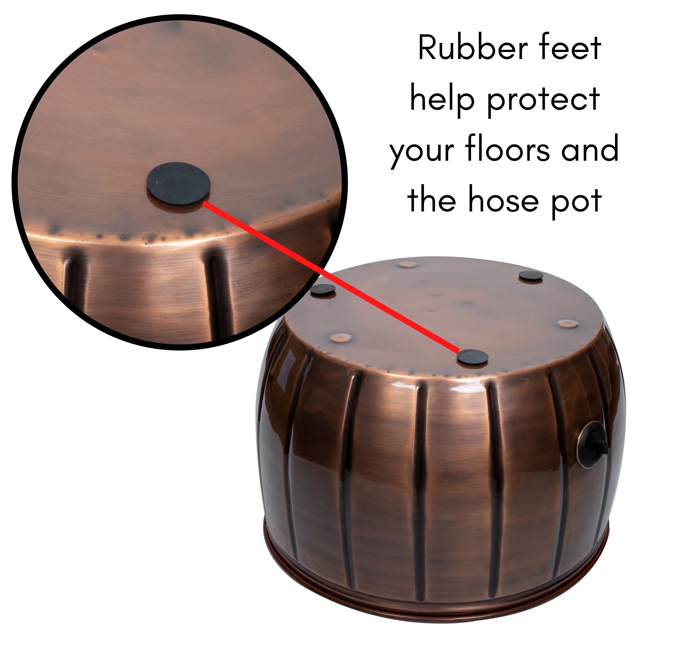 BirdRock HomeDecorative Water Hose Pot - Antique Copper - 100 ft Hose