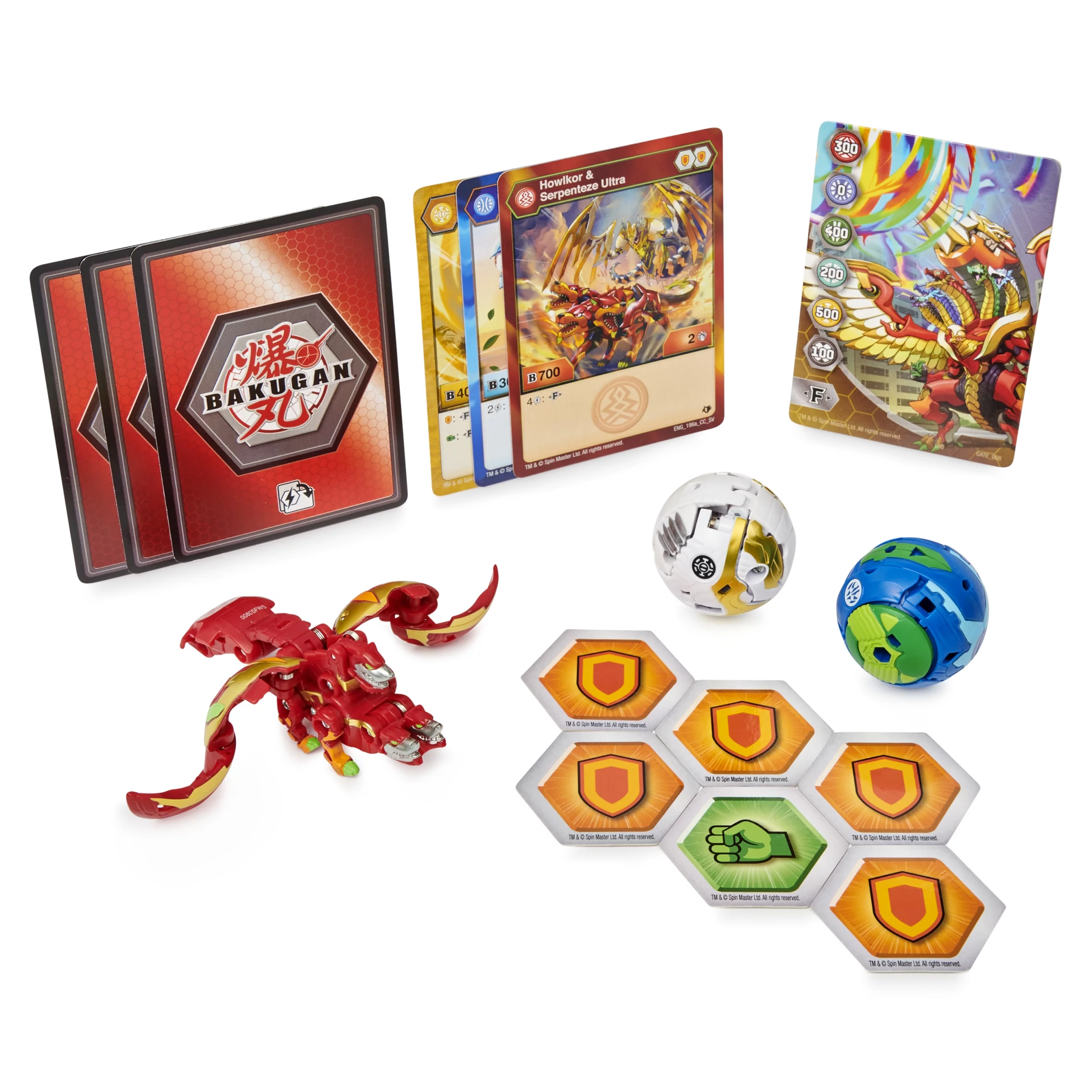 Bakugan Starter Pack 3-Pack, Fused Howlkor x Serpenteze Ultra, Armored Alliance Collectible Action Figures