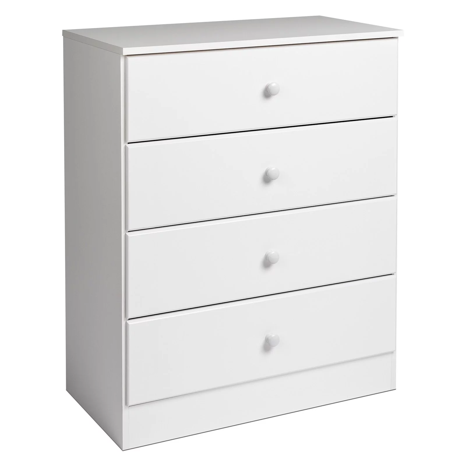 Prepac Astrid Modern 4-Drawer Vertical Dresser, White