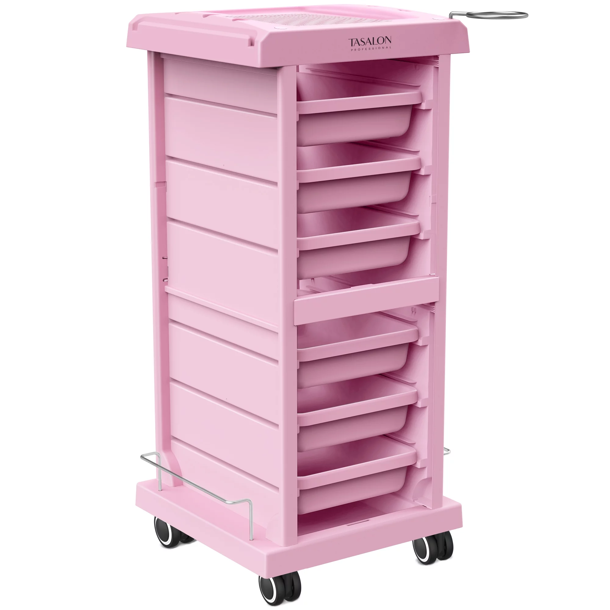 TASALON Upgrade Salon Trolley Cart with Wheels for Salon Station, 6 Drawer Salon Rolling Cart for Extra Storage, Multipurpose Salon Cart, Beauty Cart, Tattoo Cart, Hair Cart for Hair Stylist - Pink