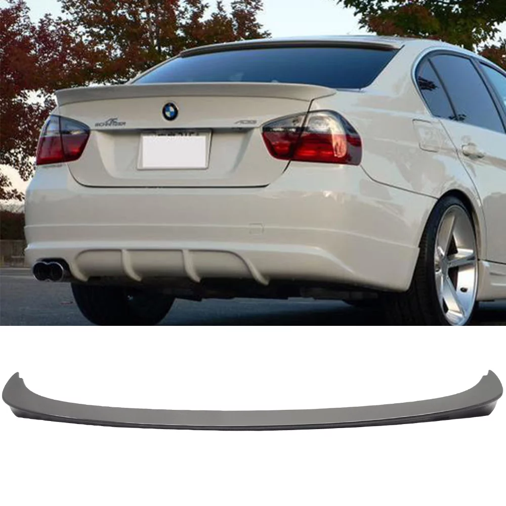 Ikon Motorsports Trunk Spoiler Wing Compatible with 2006-2011 BMW 3-Series E90 Sedan AC Style Unpainted ABS