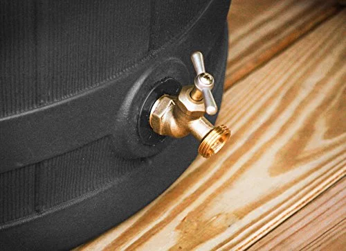 Good Ideas Rain Wizard 50 Gallon Plastic Rain Barrel, Black