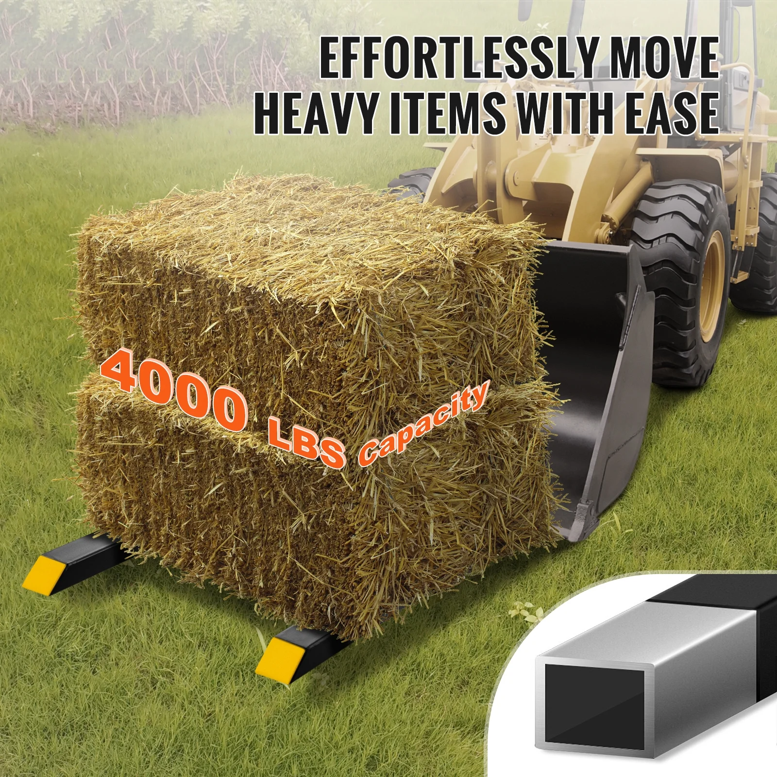 BENTISM Pallet Forks, 4000 lbs Clamp on Tractor Bucket Forks, 60