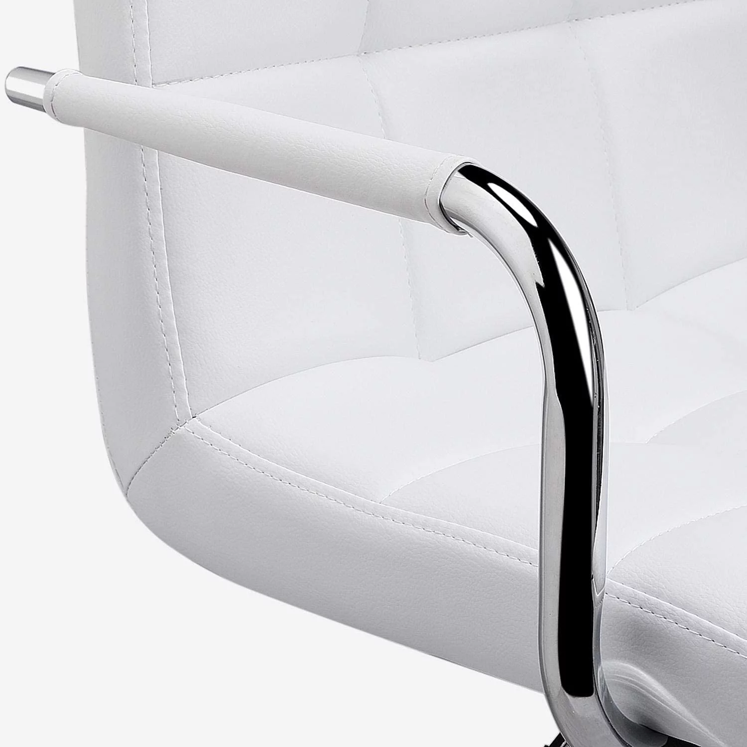 U-SHARE Tall Bar Stools Set of 2 Modern Square PU Leather Adjustable BarStools Counter Height Stools with Arms and Back Bar Chairs 360 Swivel Stool White