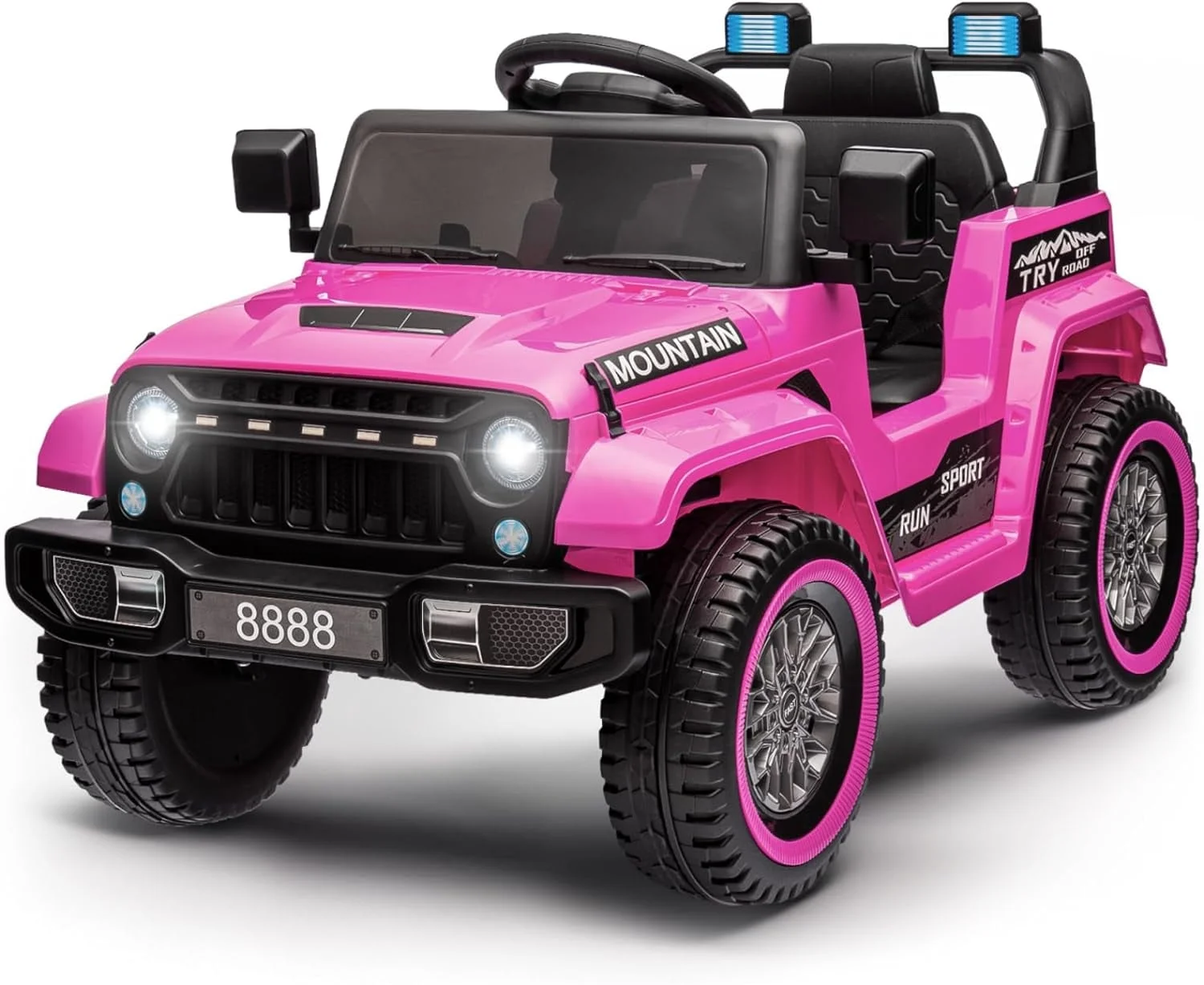 TEOAYEAH 2X35W Ride on Truck Car, 12V Electric Vehicle Toy w/Remote Control, Low Battery Voice Prompt, Wireless Music, Black