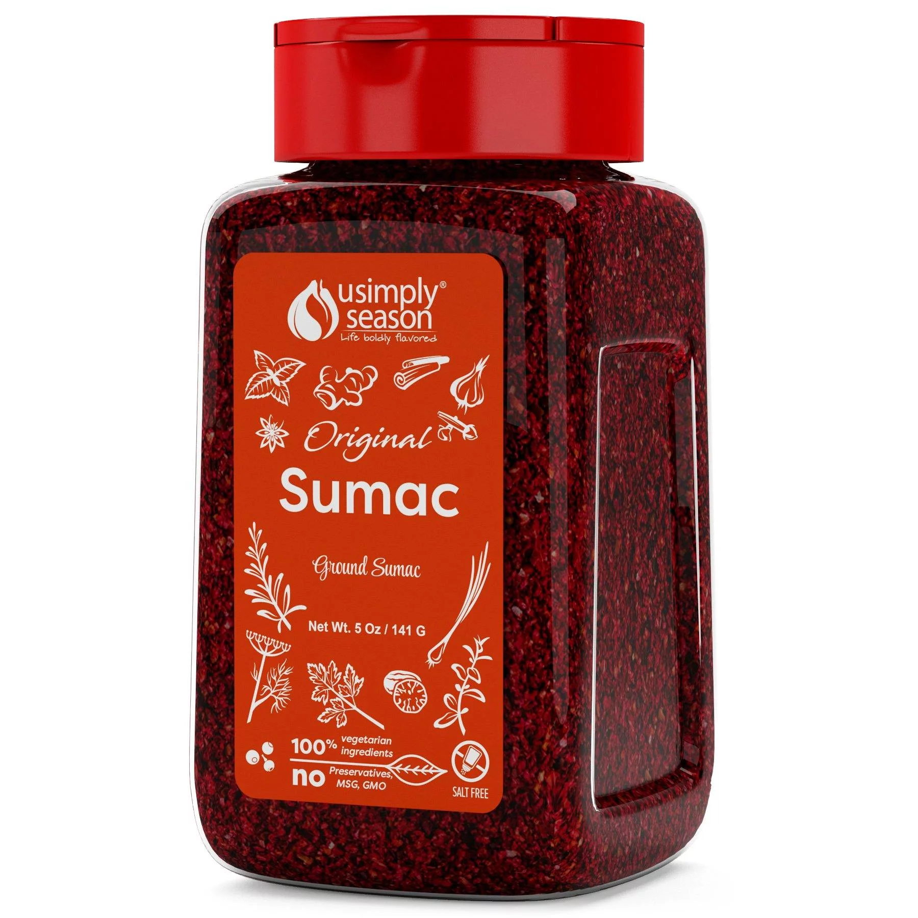 USimplySeason Original Sumac Spice - Lemony Tart Middle Eastern Berry Powder, 5oz