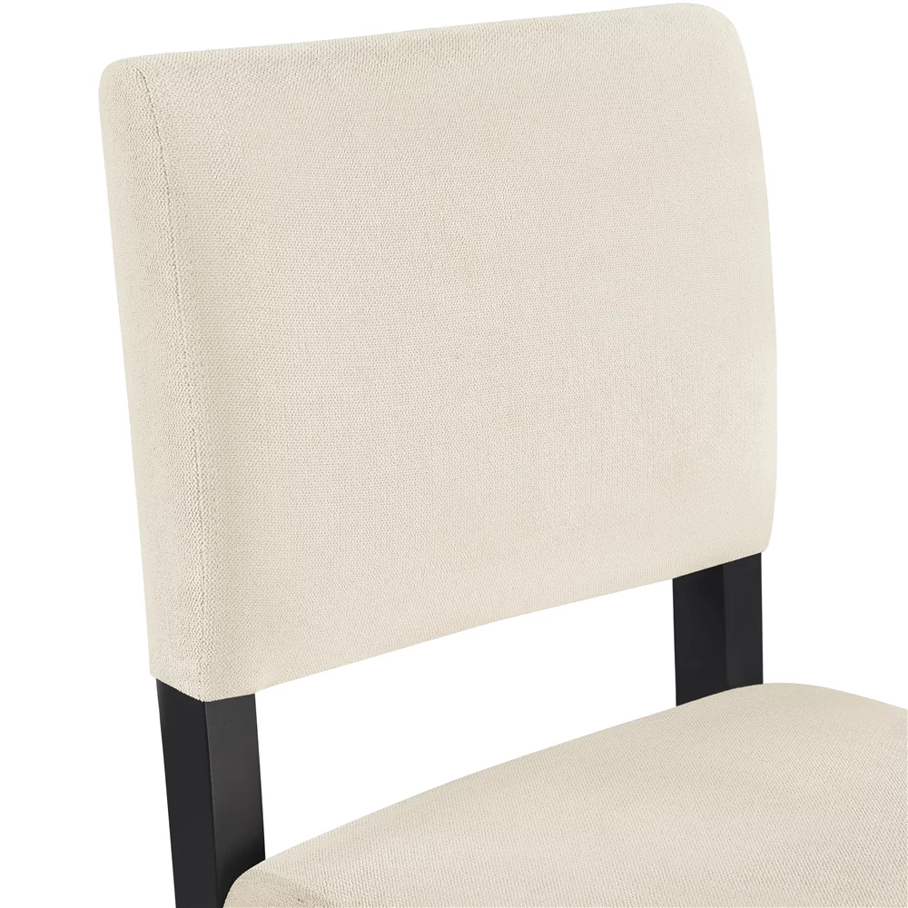 Topeakmart 2PCS 24.6″ H Upholstered Fabric Counter Bar Stool, Beige
