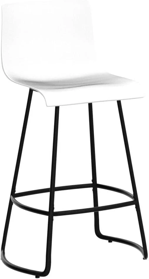 ONKER Bar Stools Set of 4 Bar Stools Counter Height Bar Stools Modern Swivel Bar Stools Bar Chairs with Back Plastic 26