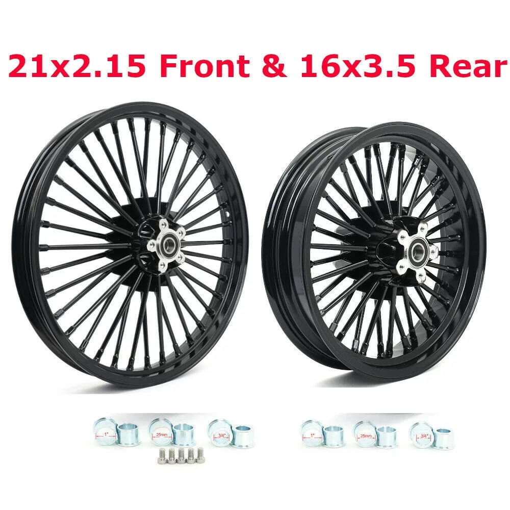 21x2.15 16x3.5 Fat Spoke Wheels Rims Set for Harley Dyna Street Bob FXDB FXDL Wide Glide Low Rider