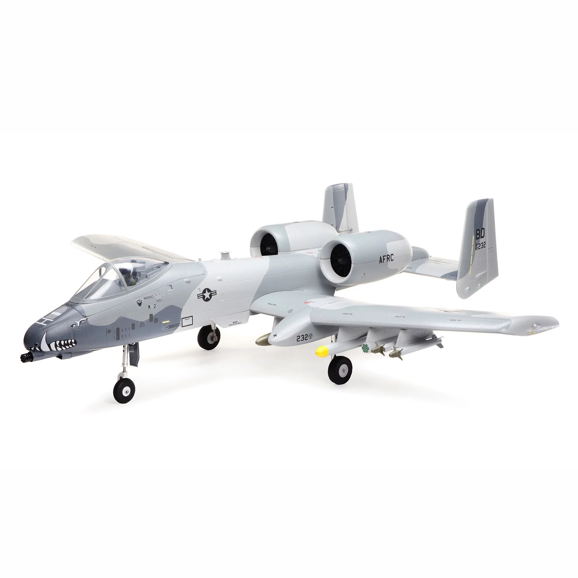 E-flite RC Airplane A-10 Thunderbolt II Twin 64mm EDF BNF Basic Transmitter Battery and Charger Not Included with AS3X and SAFE Select EFL011500 Airplanes B&F Electric