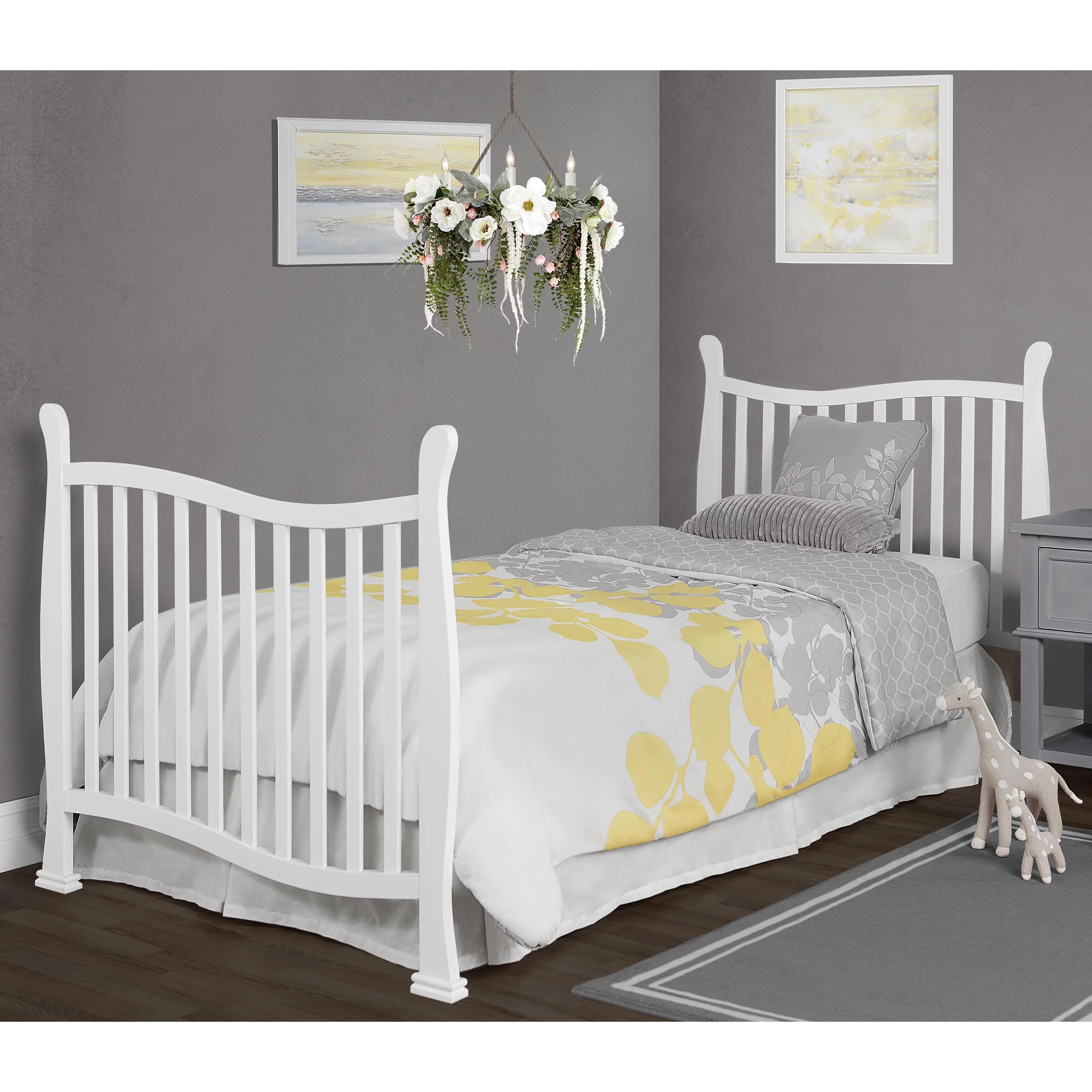Dream On Me Piper 4-in-1 Convertible Mini Crib, White