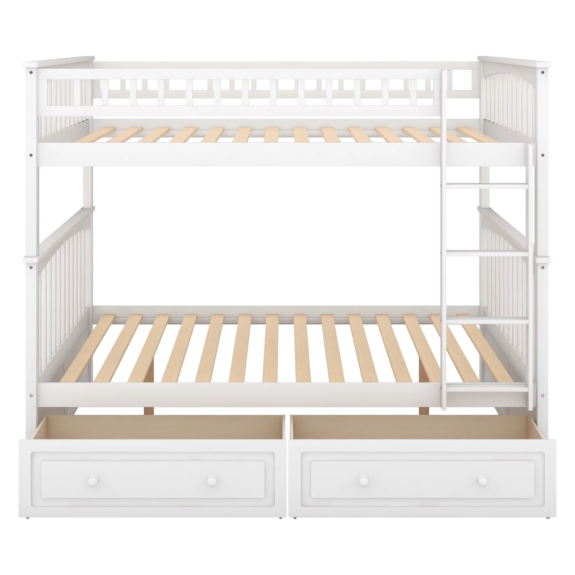 CoSoTower Full Over Full Bunk Bed with Drawers, Convertible Beds, Whit