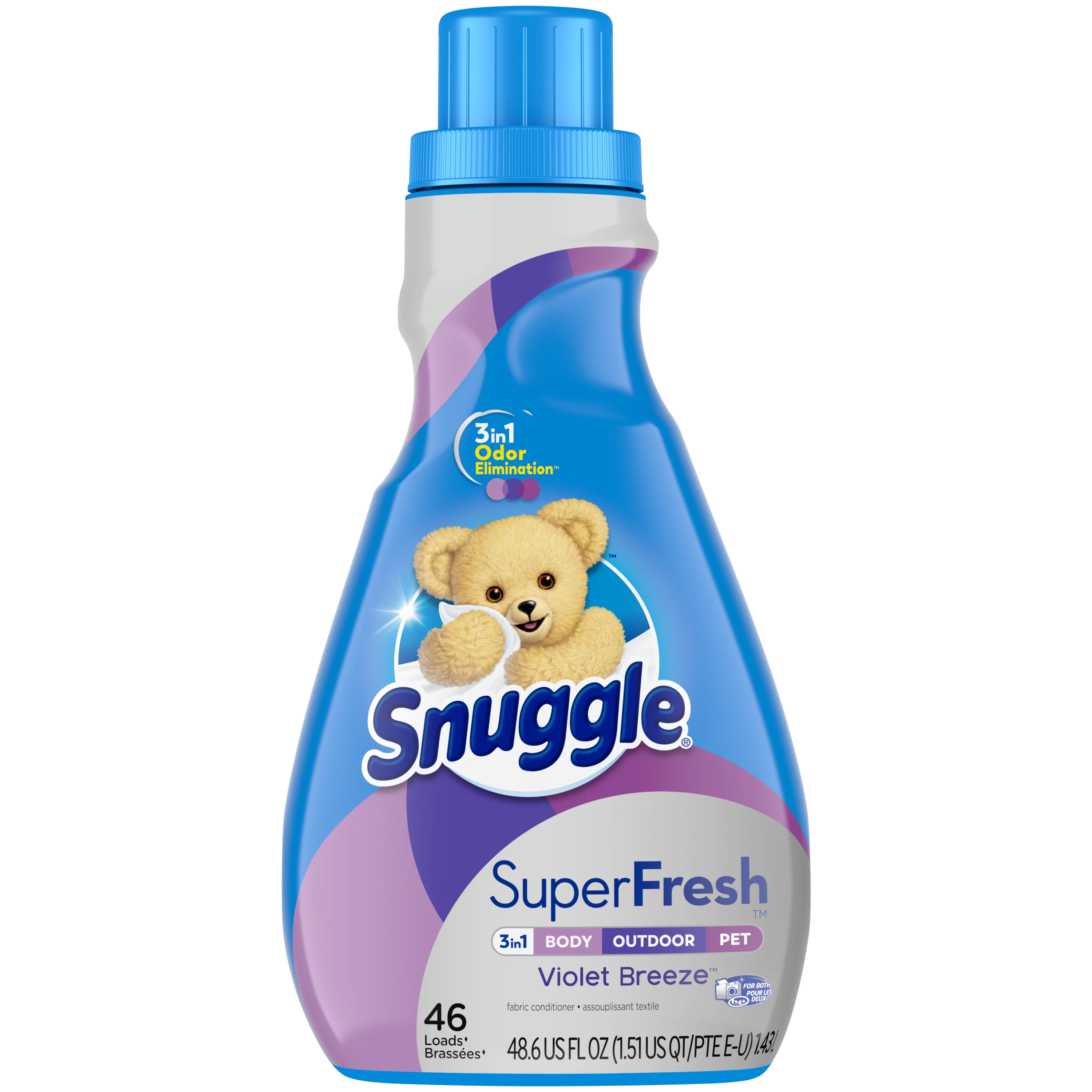Snuggle SuperFresh Liquid Fabric Softener, Violet Breeze, 48.6 Fluid Ounces, 46 Loads
