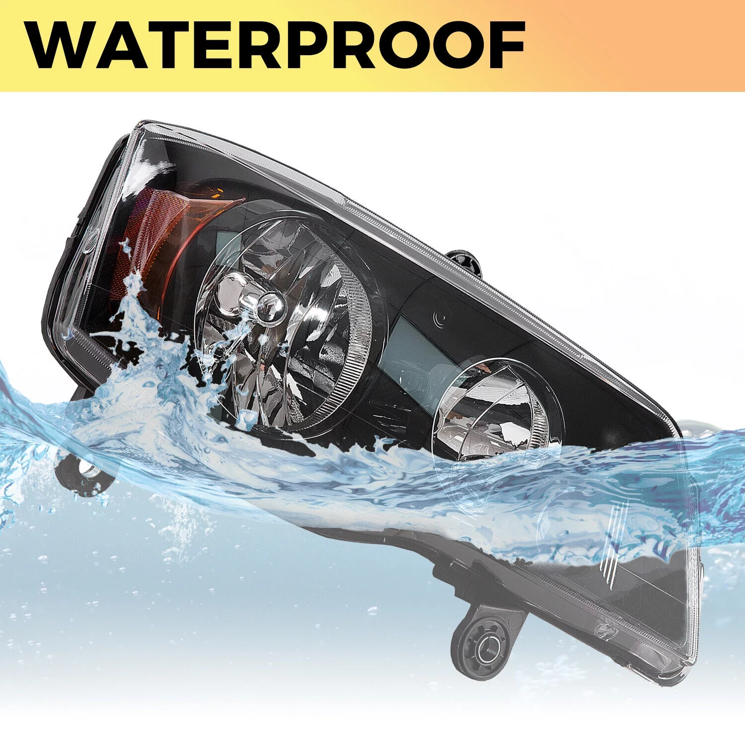 Kojem Pair Black Housing Headlights Headlamps for 2011-2020 Dodge Grand Caravan 2008-2016 Chrysler Town & Country (Driver Passenger)