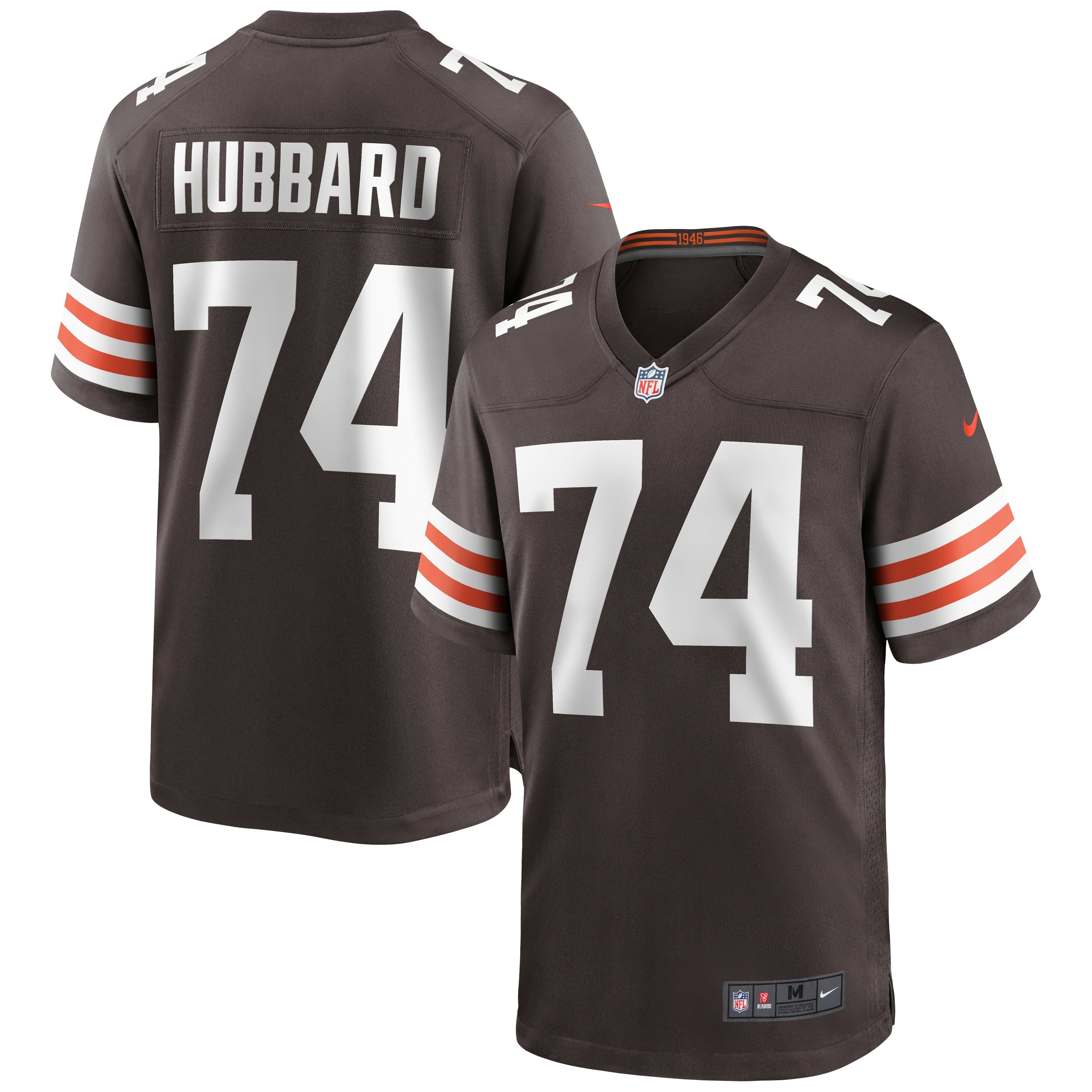 Men's Nike Chris Hubbard Brown Cleveland Browns Game Jersey