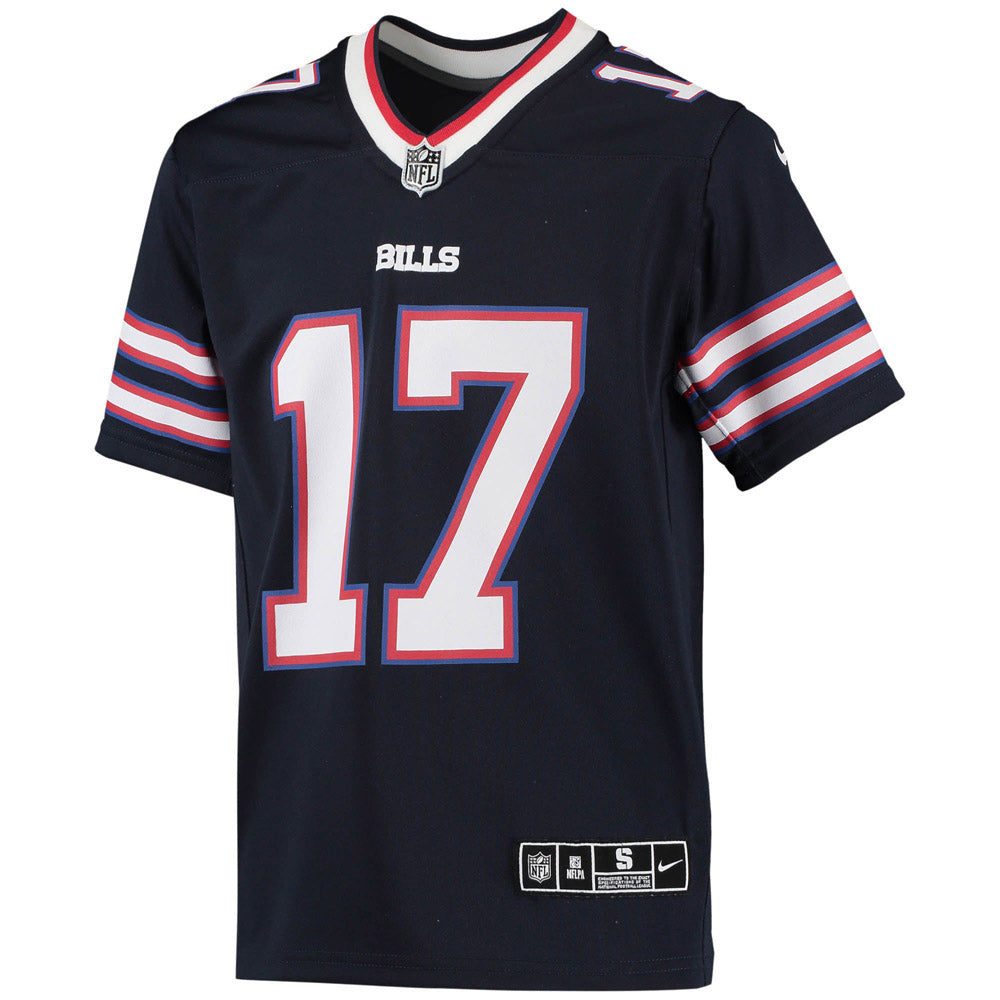 Youth Buffalo Bills Josh Allen Inverted Team Game Jersey Navy