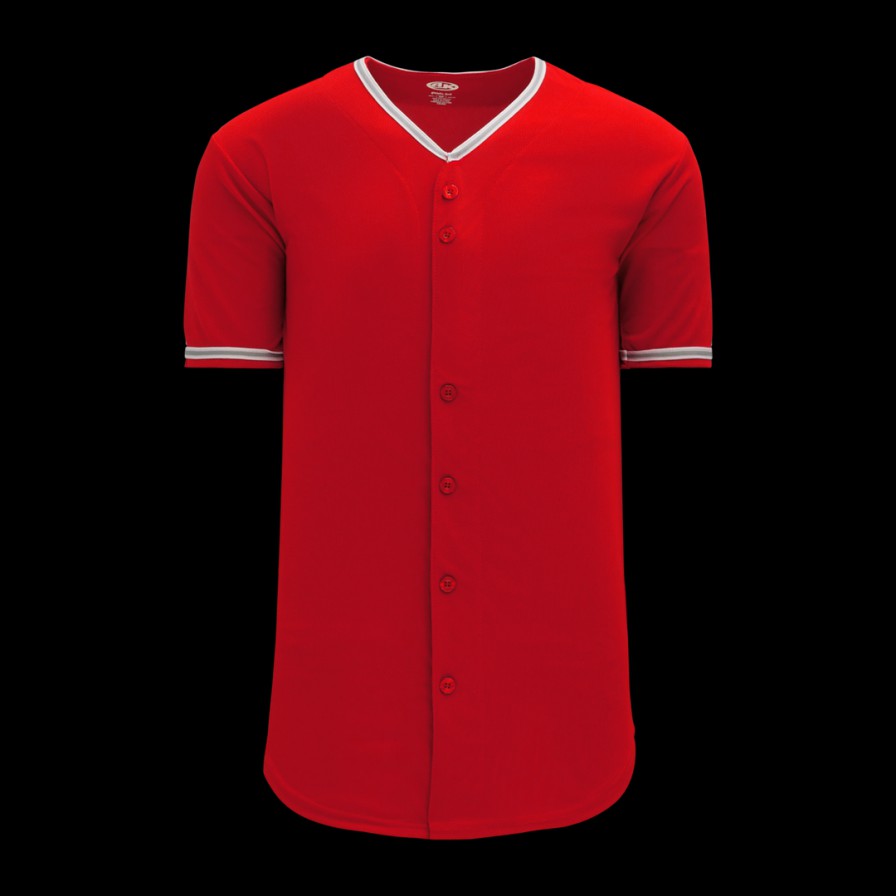 Cheap Athletic Knit Sr. Full Button Baseball Jerseys Sky-Navy