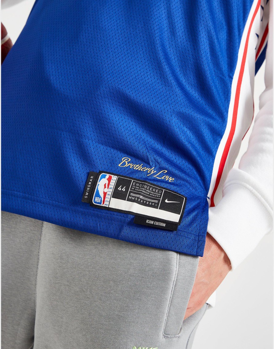 Discount Nike NBA Philadelphia 76ers Swingman Embiid #21 Jersey Blå XS