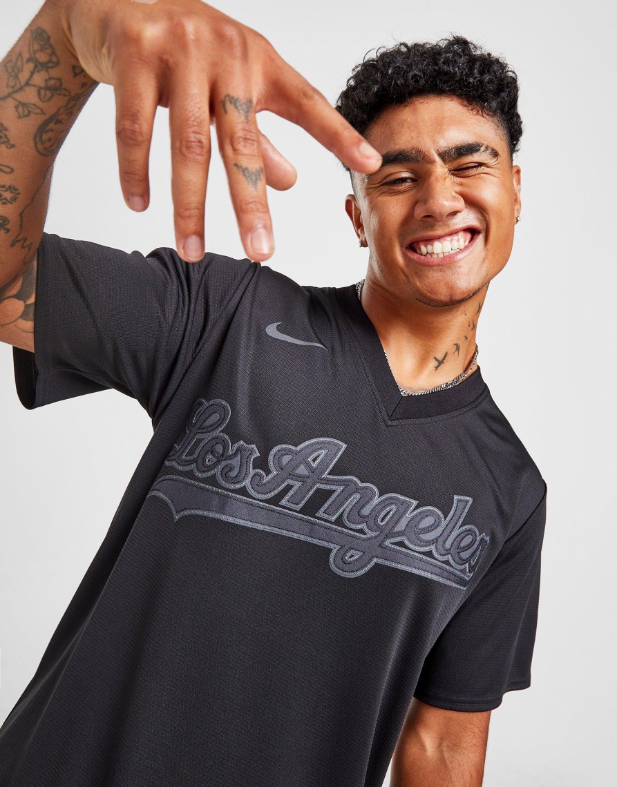 Sale Nike MLB Los Angeles Dodgers Triple Black Jersey Sort S