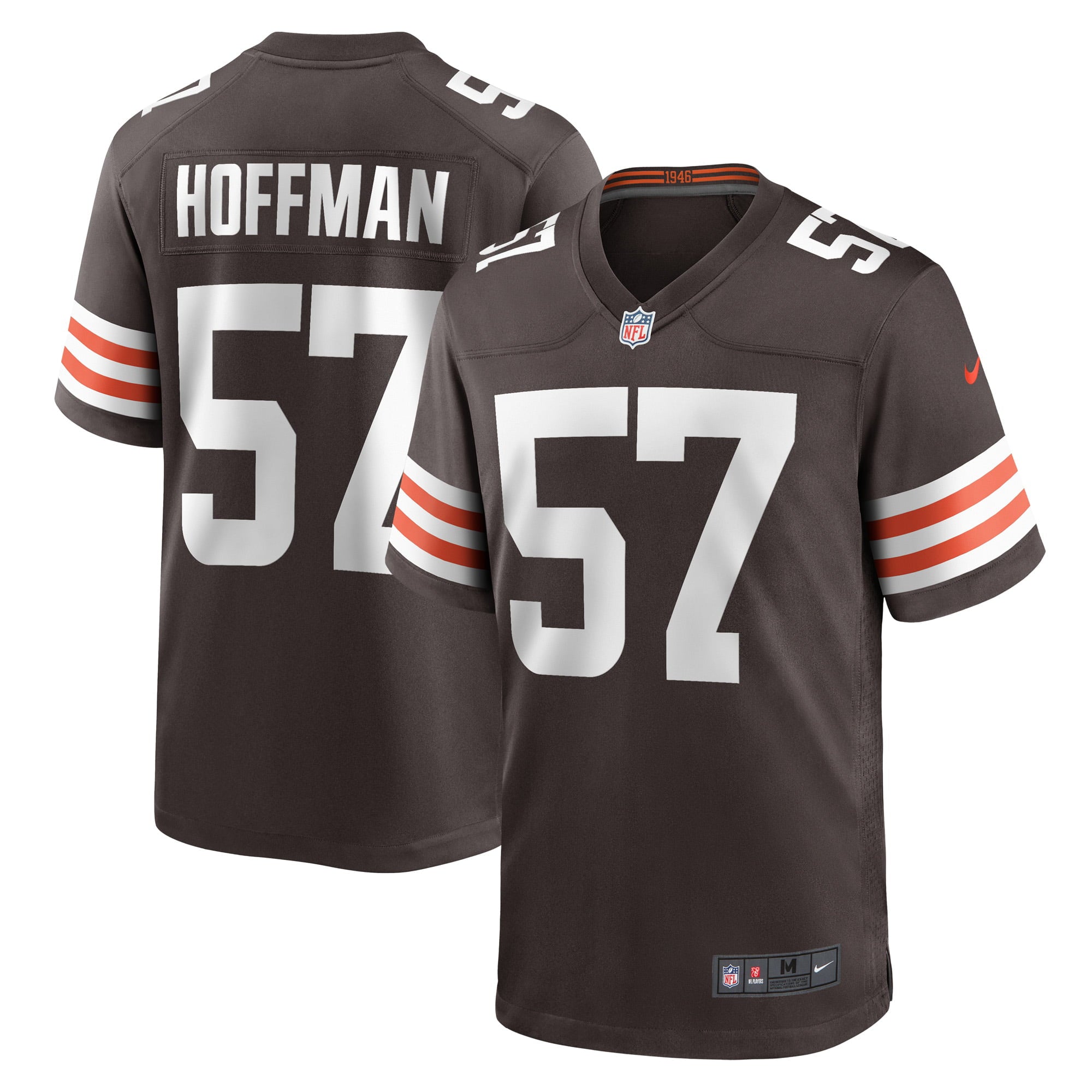 Men's Nike Brock Hoffman Brown Cleveland Browns Game Player Jersey