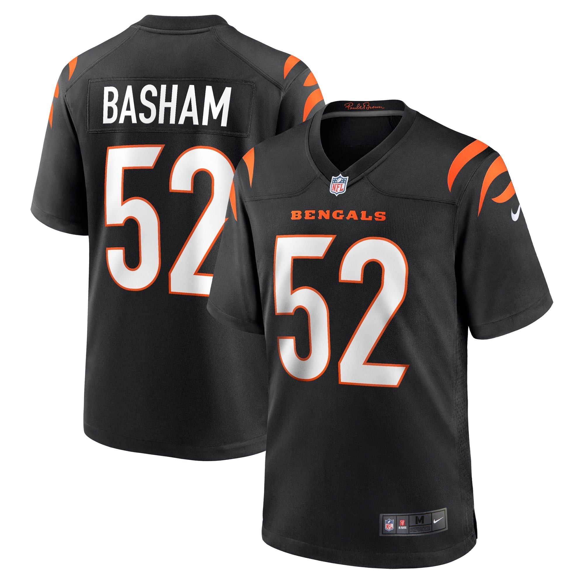 Men's Nike Tarell Basham Black Cincinnati Bengals Team Game Jersey