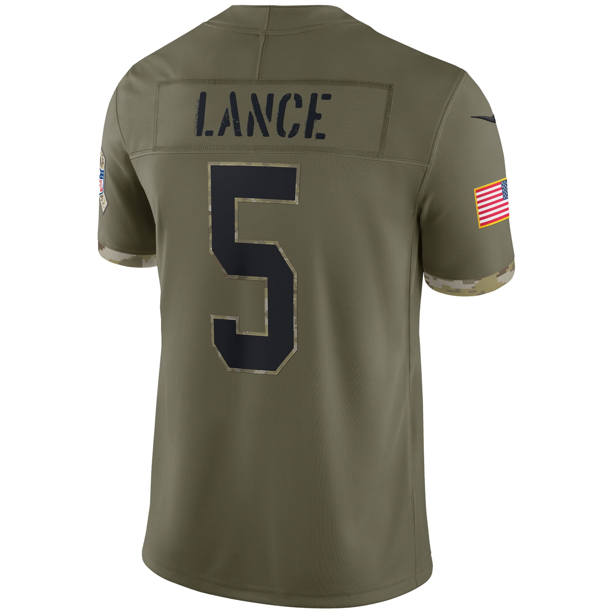 Men's Nike Trey Lance Olive San Francisco 49ers 2022 Salute To Service Limited Jersey