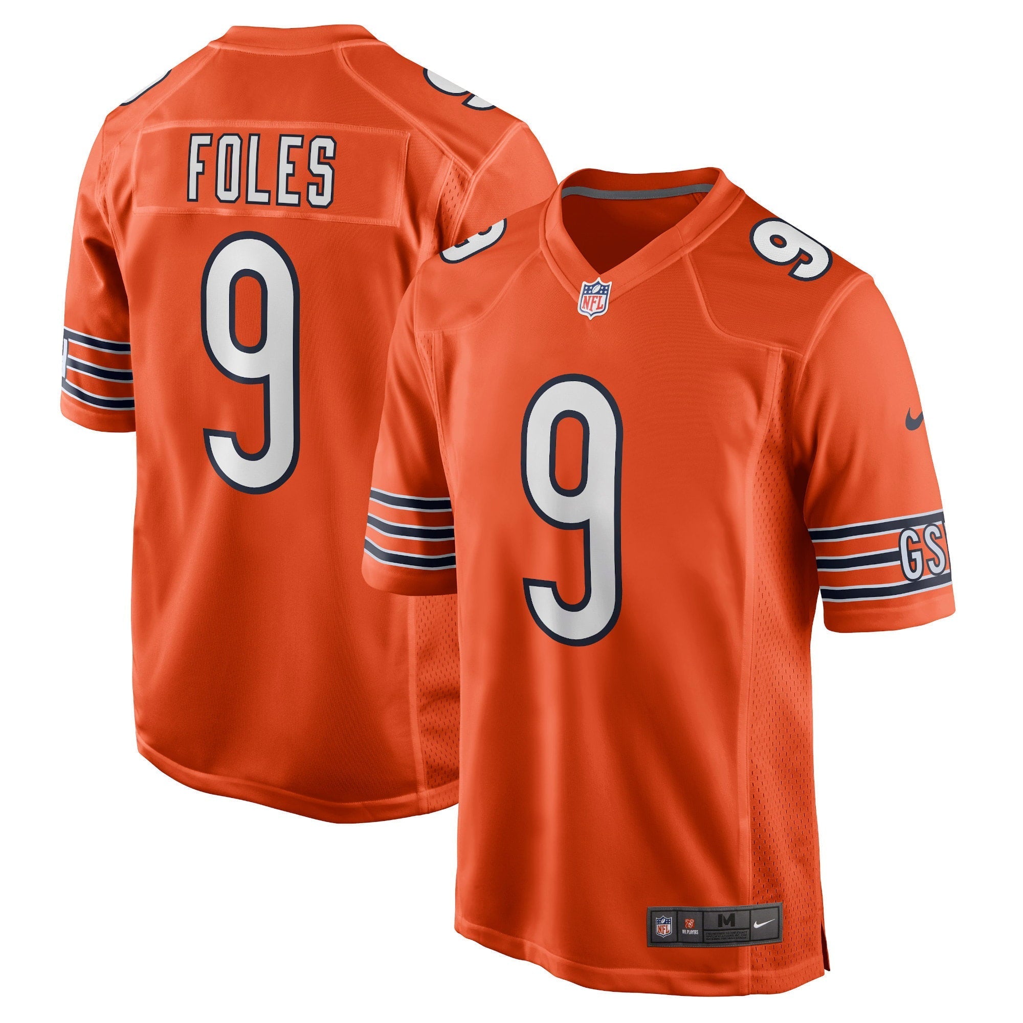 Men's Nike Nick Foles Orange Chicago Bears Game Jersey