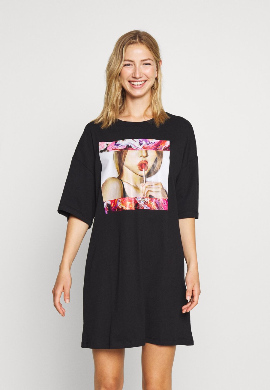 Discount Prix Accessible Even&Odd Basic oversized T-Shirt Dress – Robe en jersey robes col rond femme XS