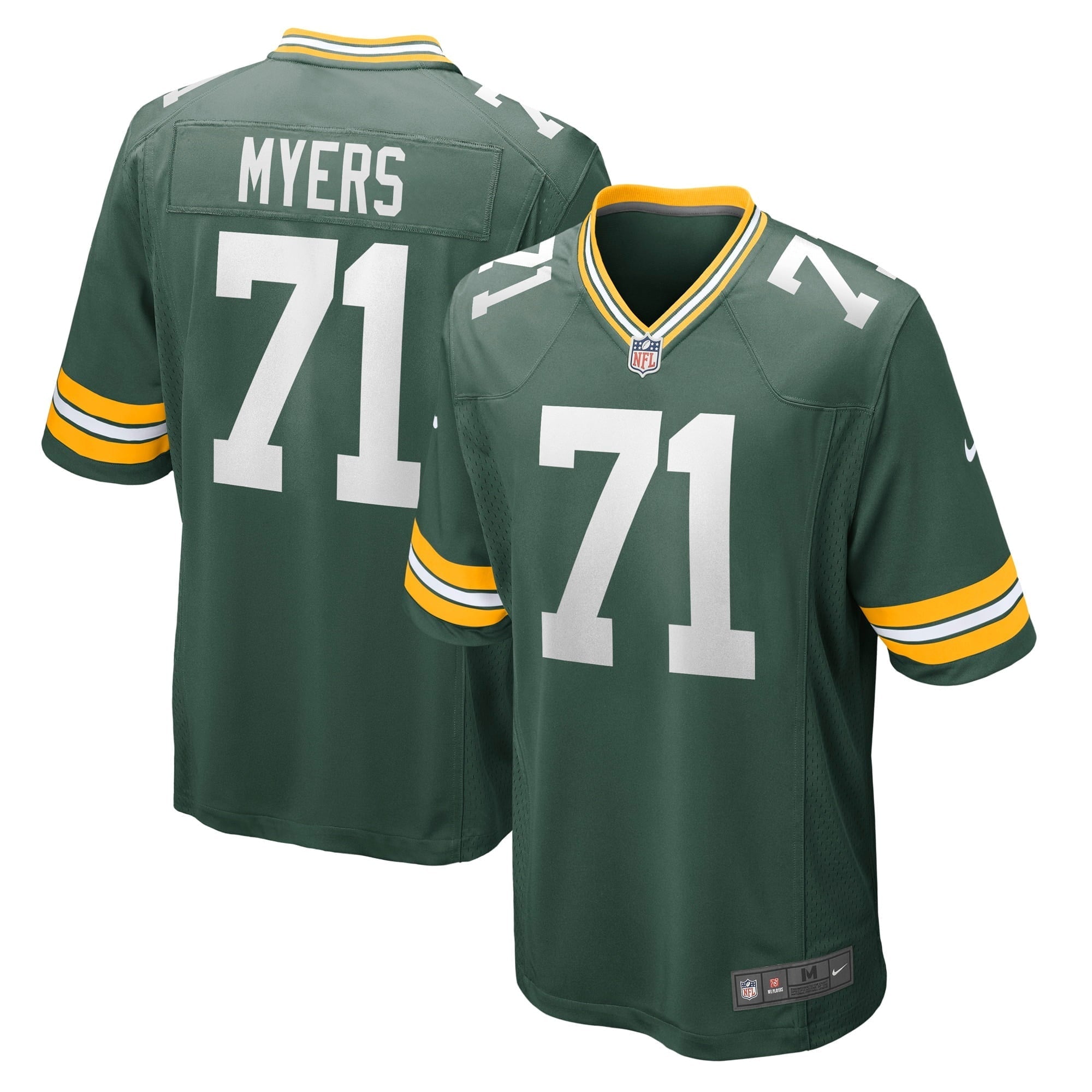 Men's Nike Josh Myers Green Green Bay Packers Game Jersey