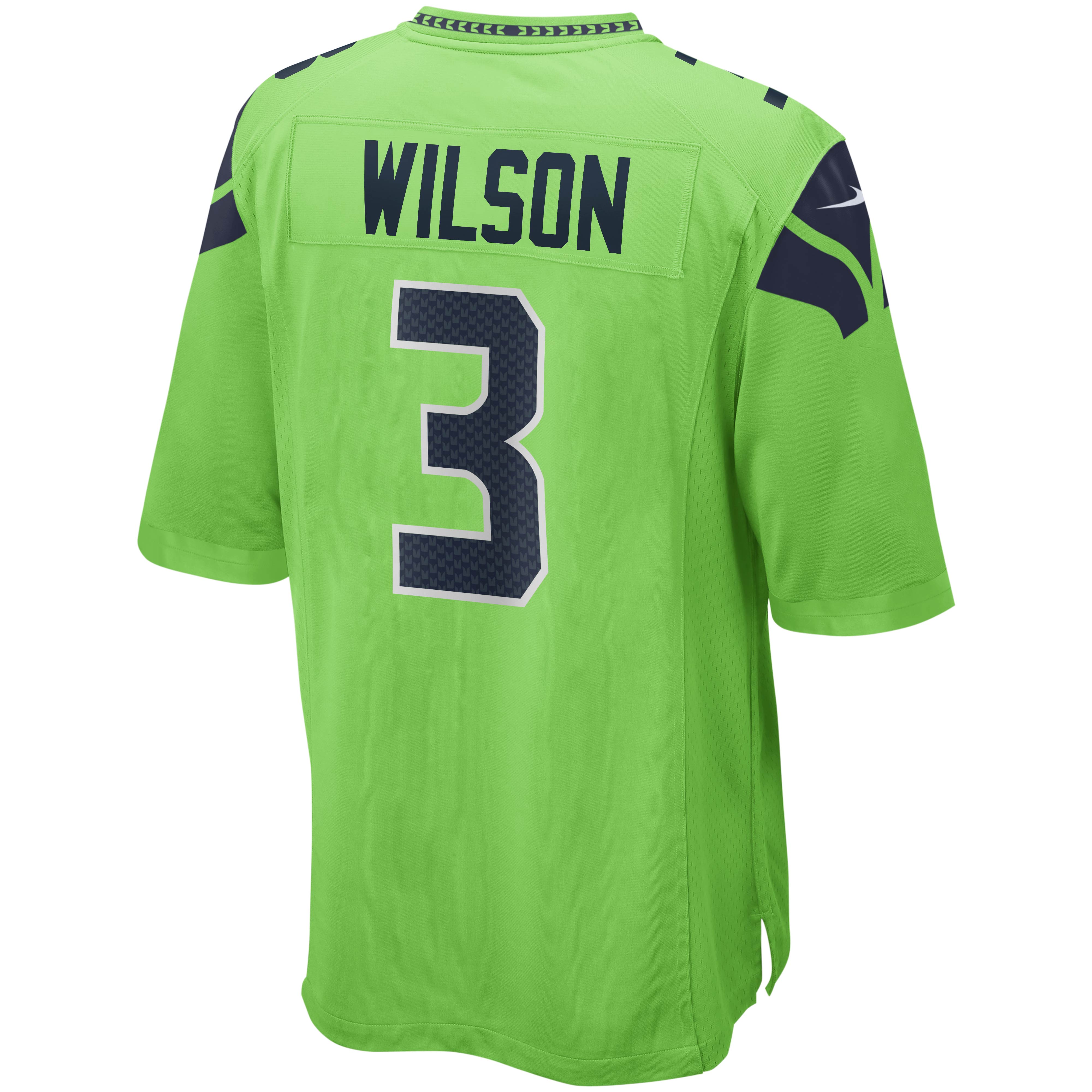 Men's Nike  Russell Wilson  Neon Green Seattle Seahawks Alternate Game Jersey