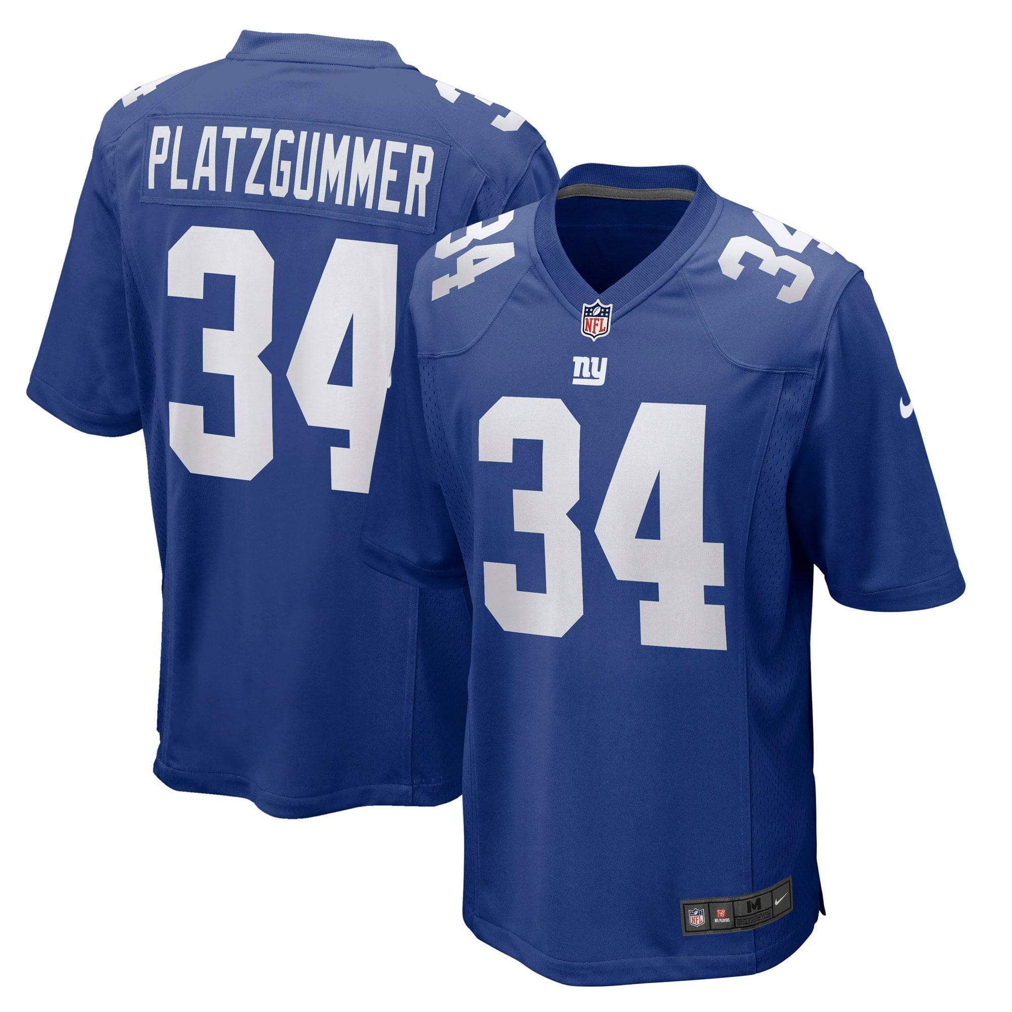 Men's Nike Sandro Platzgummer Royal New York Giants Game Player Jersey