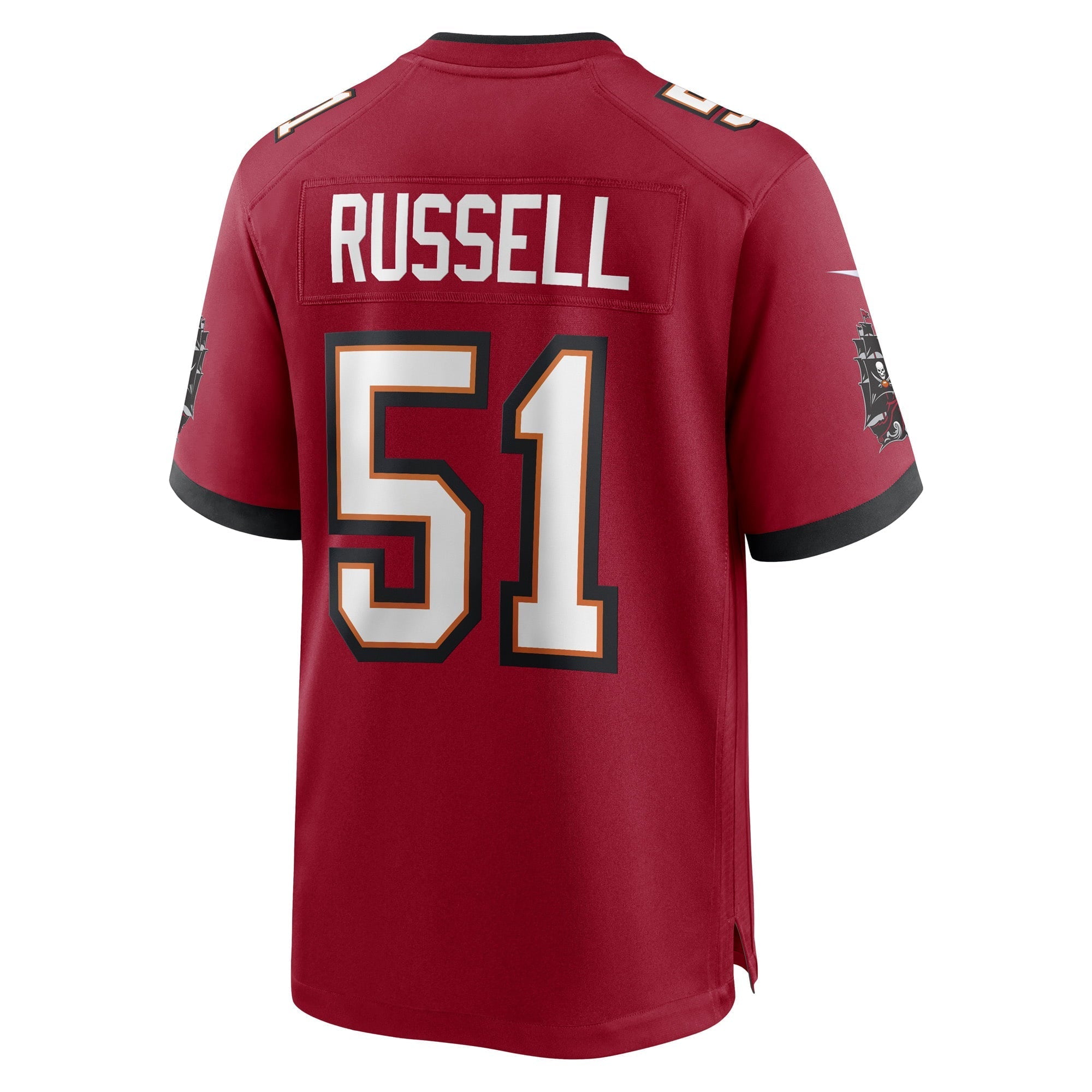 Men's Nike J.J. Russell Athletic Red Tampa Bay Buccaneers Game Player Jersey
