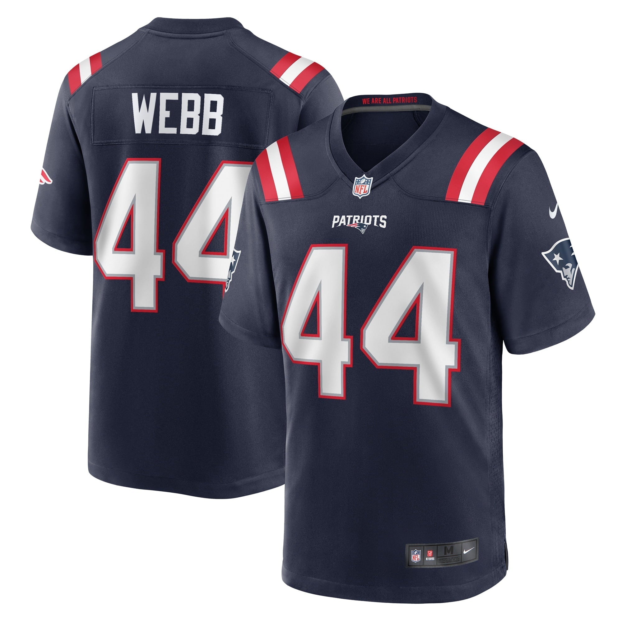 Men's Nike Raleigh Webb Navy New England Patriots Home Game Player Jersey