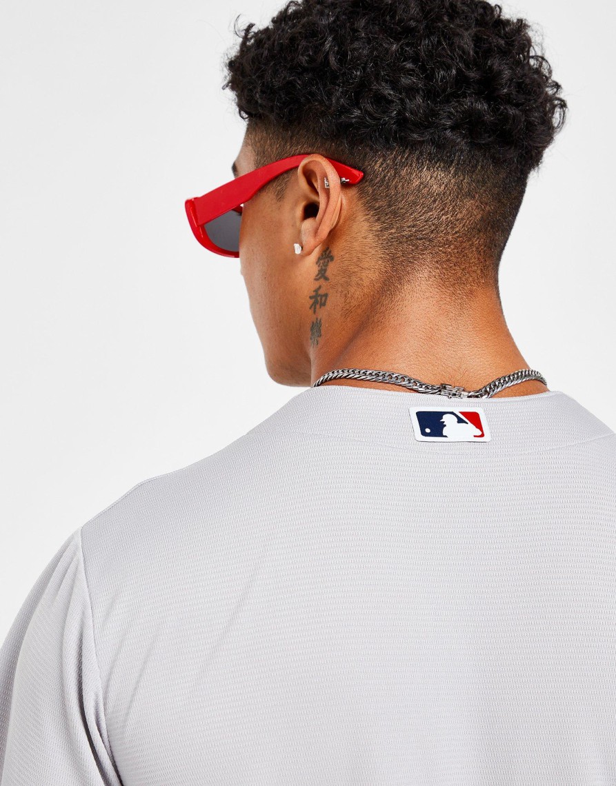 Discount Nike MLB Boston Red Sox Road Jersey Herre Grå S