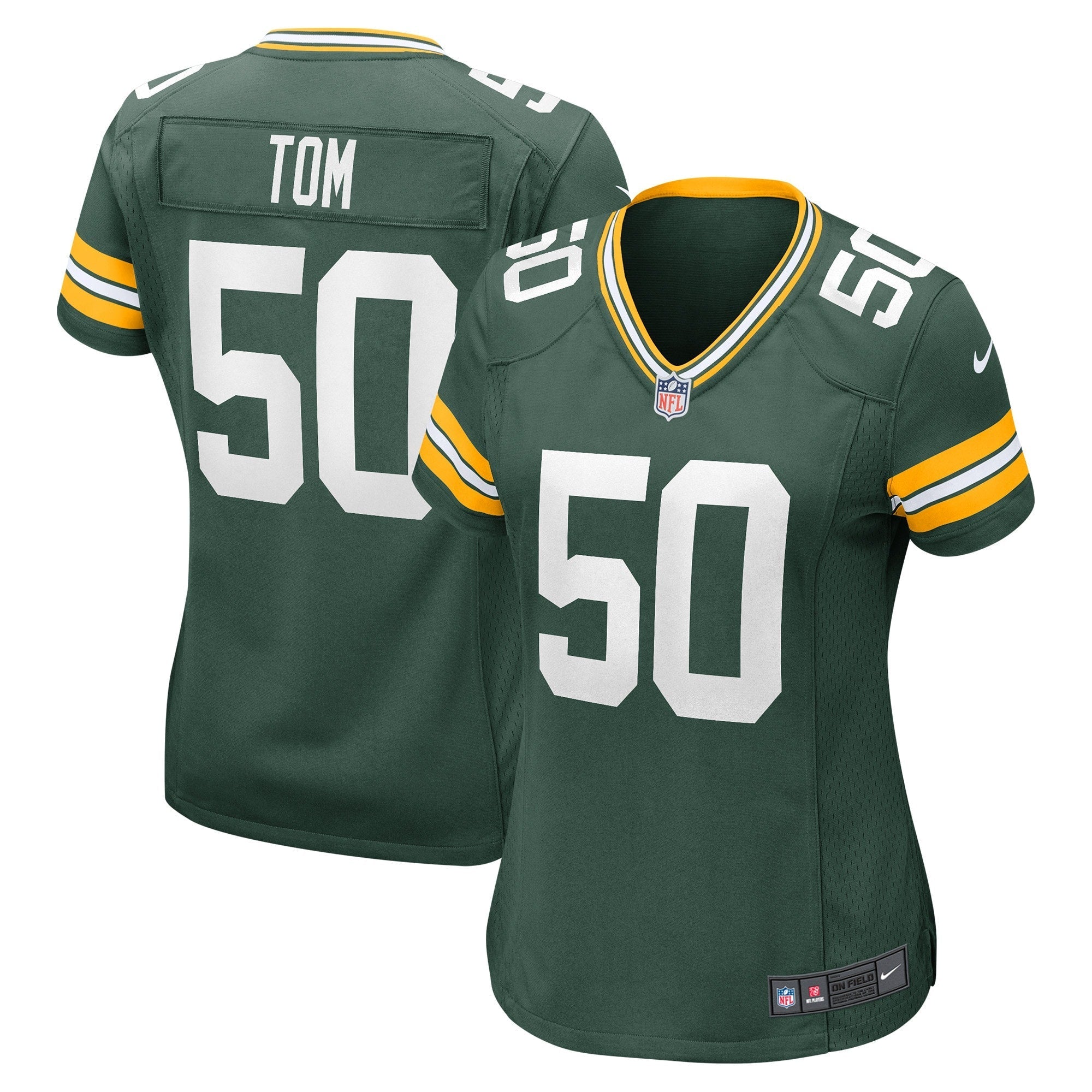Women's Nike Zach Tom Green Green Bay Packers Player Game Jersey