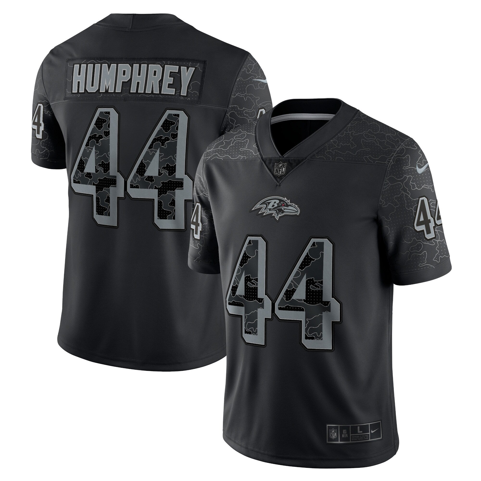 Men's Nike Marlon Humphrey Black Baltimore Ravens RFLCTV Limited Jersey