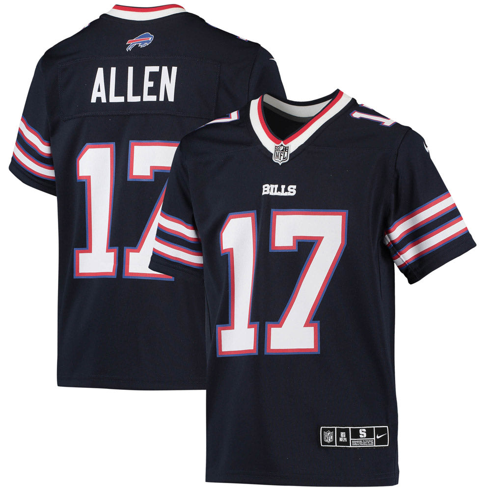 Youth Buffalo Bills Josh Allen Inverted Team Game Jersey Navy