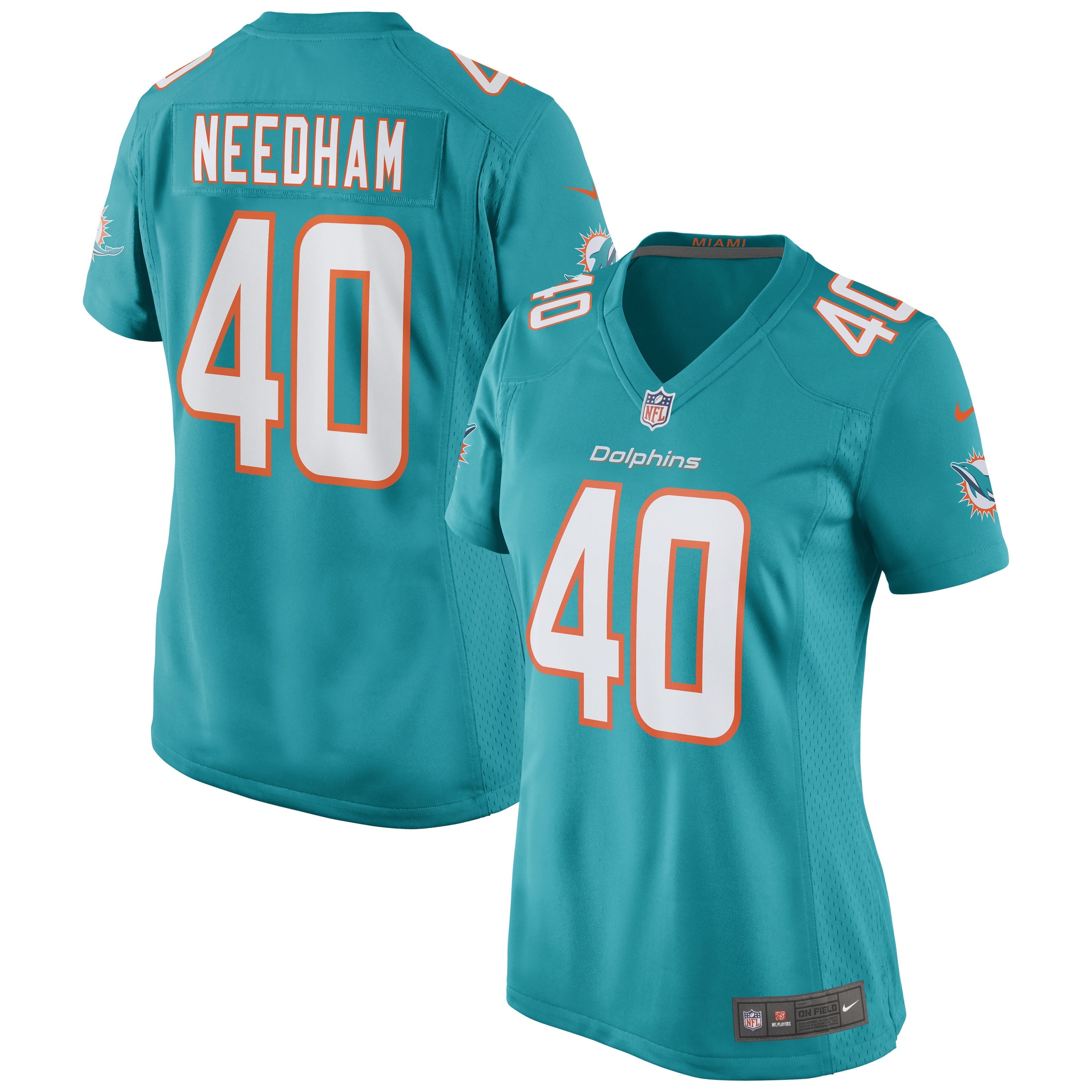 Women's Nike Nik Needham Aqua Miami Dolphins Game Jersey